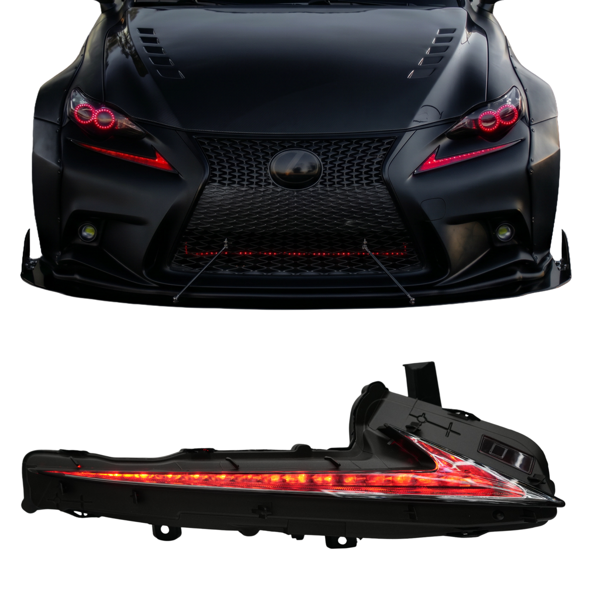 Lexus IS Multicolor Flow Series DRL Boards (2014-2020) — lighting shown installed