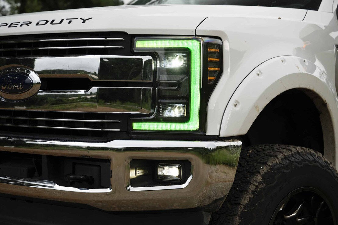 Ford Super Duty: Multicolor Headlights (2017-2019) | XRGB – Custom Multicolor LED Lighting by RGB Halo Kits