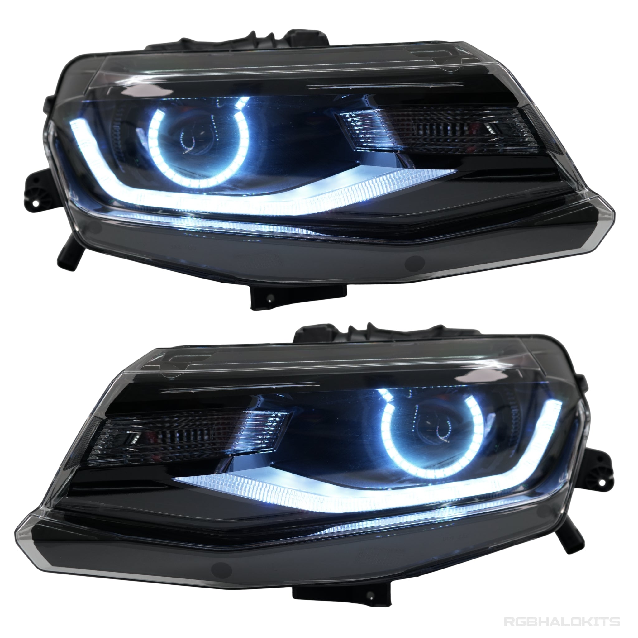 Chevrolet Camaro: Multicolor Flow Series Headlights w/ Halos (2016-2018) – Custom Multicolor LED Lighting by RGB Halo Kits