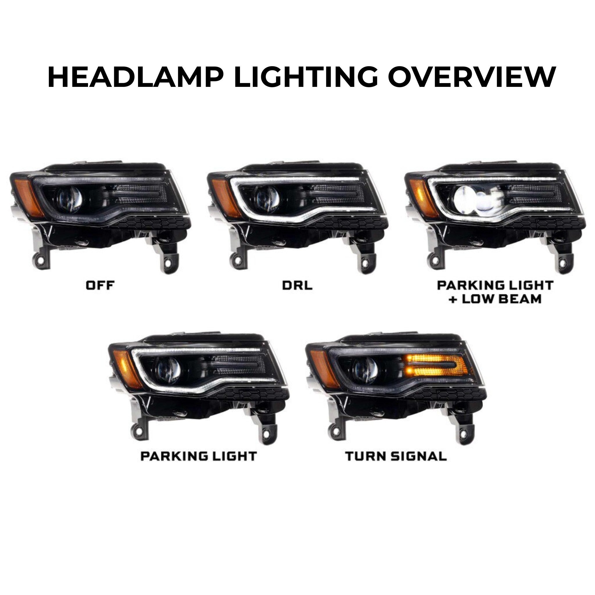 Jeep Grand Cherokee / Trackhawk: Multicolor Flow Headlights (2014-2022) Gen II | XB Morimoto