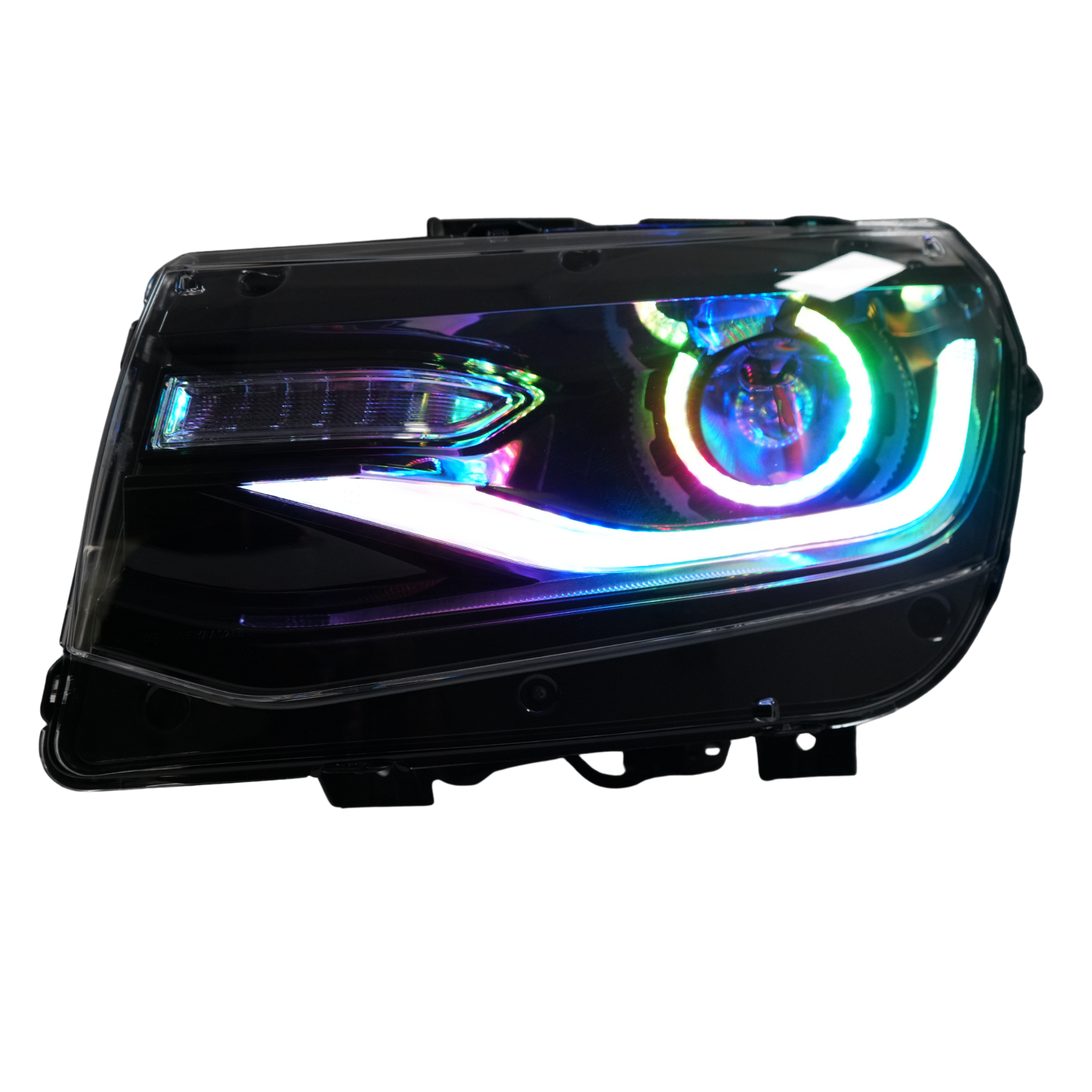 Chevrolet Camaro: Multicolor Flow Series Headlights with Halos (2014-2015) – Custom Multicolor LED Lighting by RGB Halo Kits