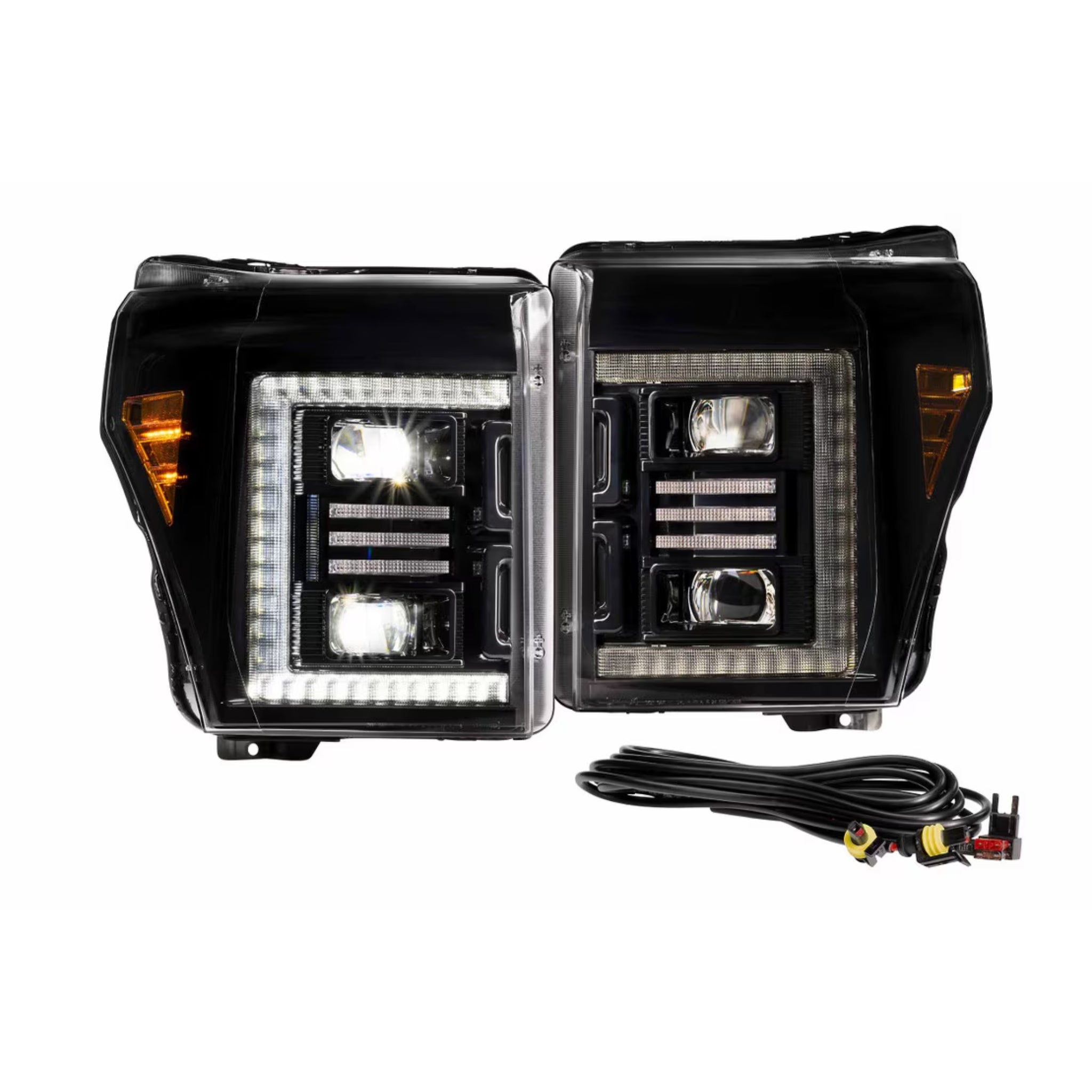 FORD SUPER DUTY (11-16): XB HYBRID LED HEADLIGHTS – Custom Multicolor LED Lighting by RGB Halo Kits