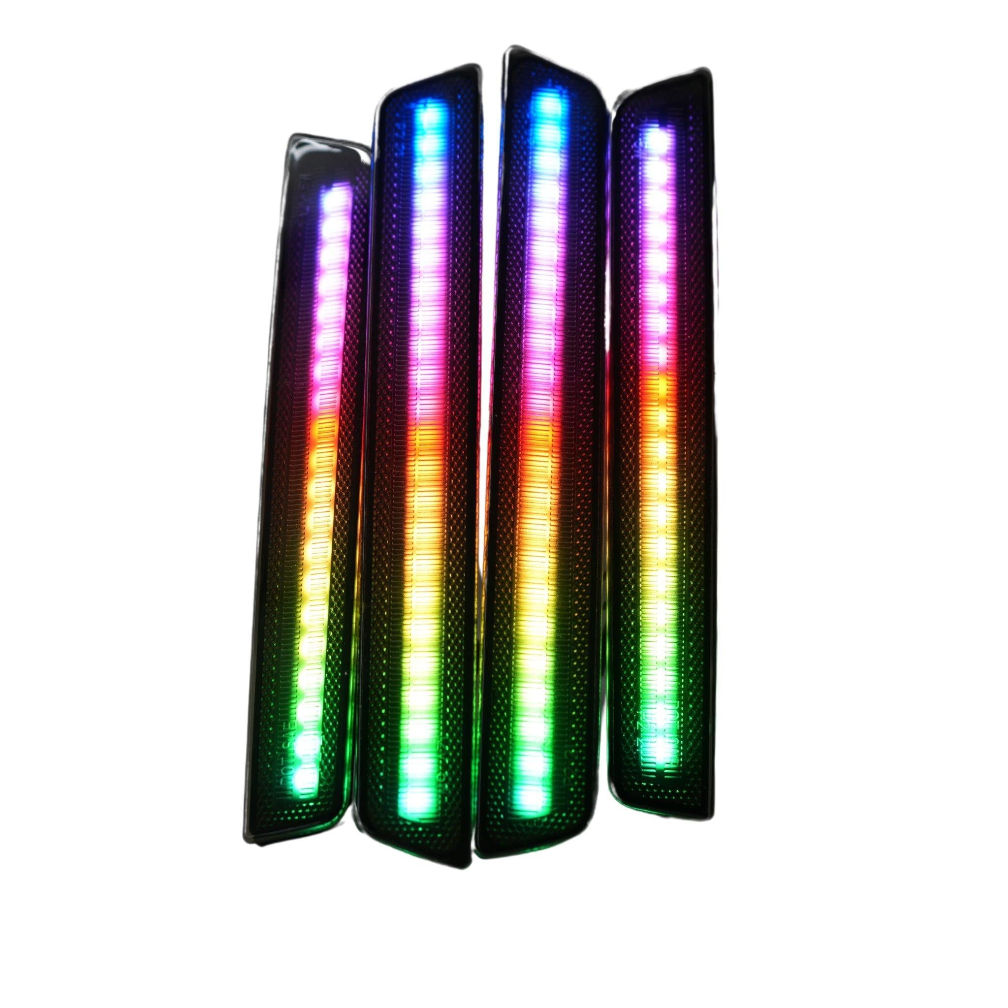 2015-2023 Dodge Challenger Flow Series Side Markers (4pc) – Custom Multicolor LED Lighting by RGB Halo Kits