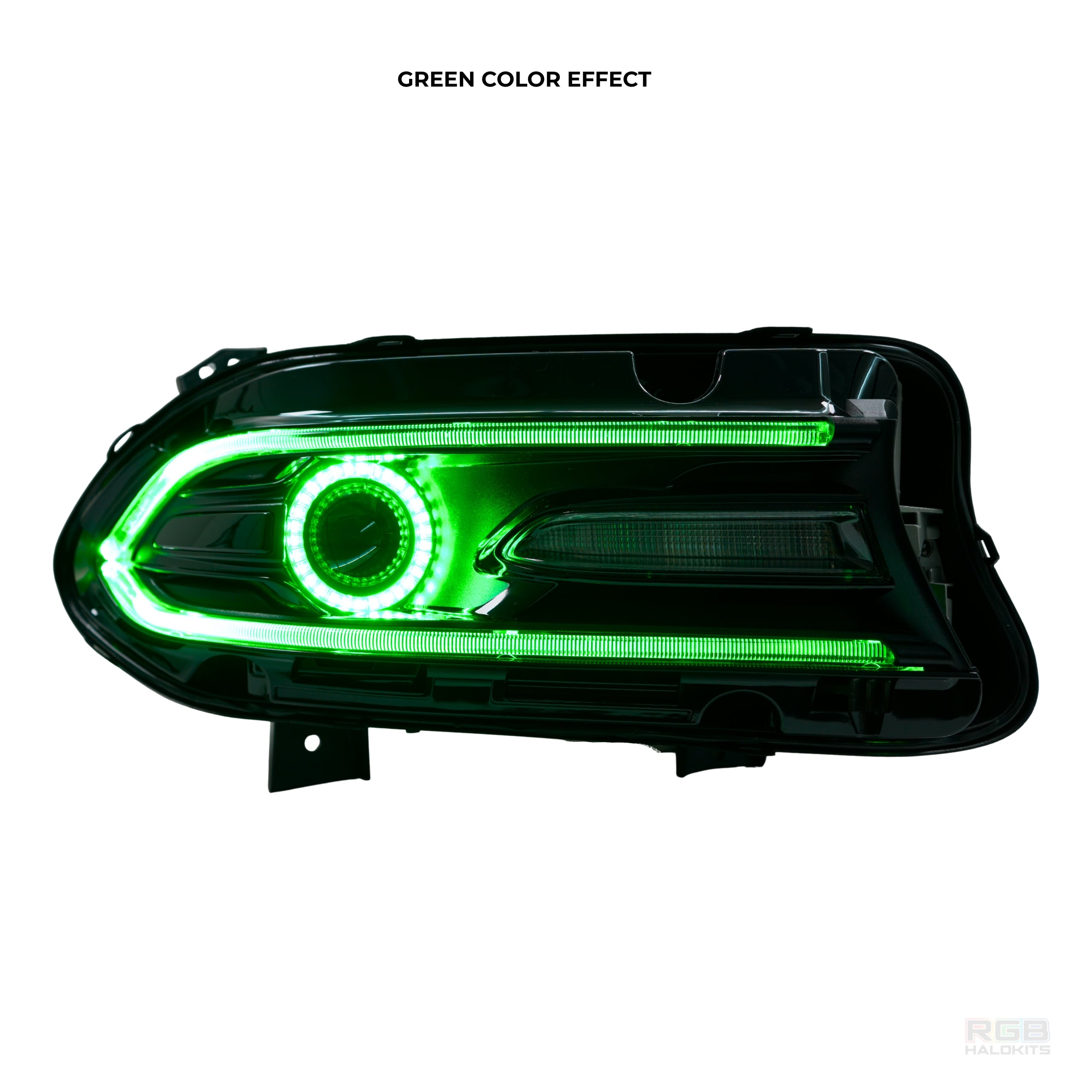 Dodge Charger: Multicolor Headlights (2015-2023) RGBW β Custom Multicolor LED Lighting by RGB Halo Kits