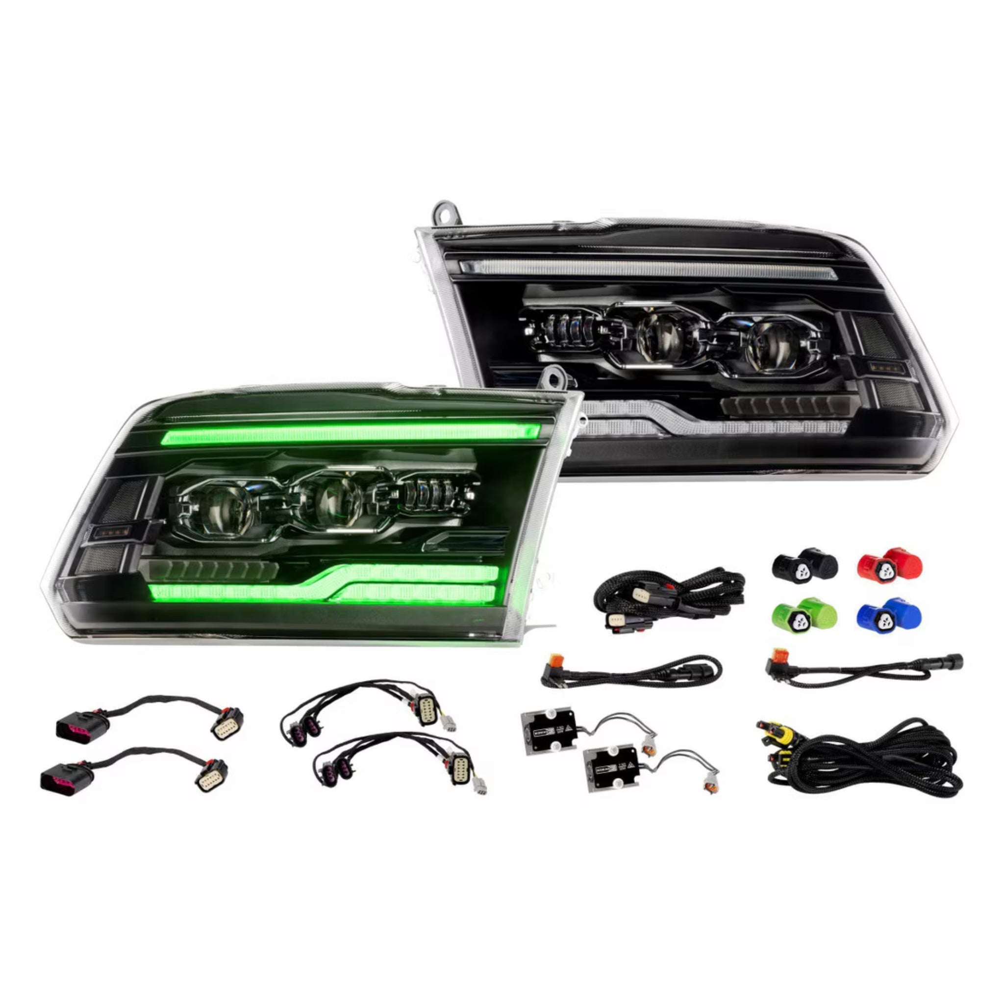 Dodge Ram 1500/HD: Multicolor XRGB Evo Headlights (2009-2018) – Custom Multicolor LED Lighting by RGB Halo Kits