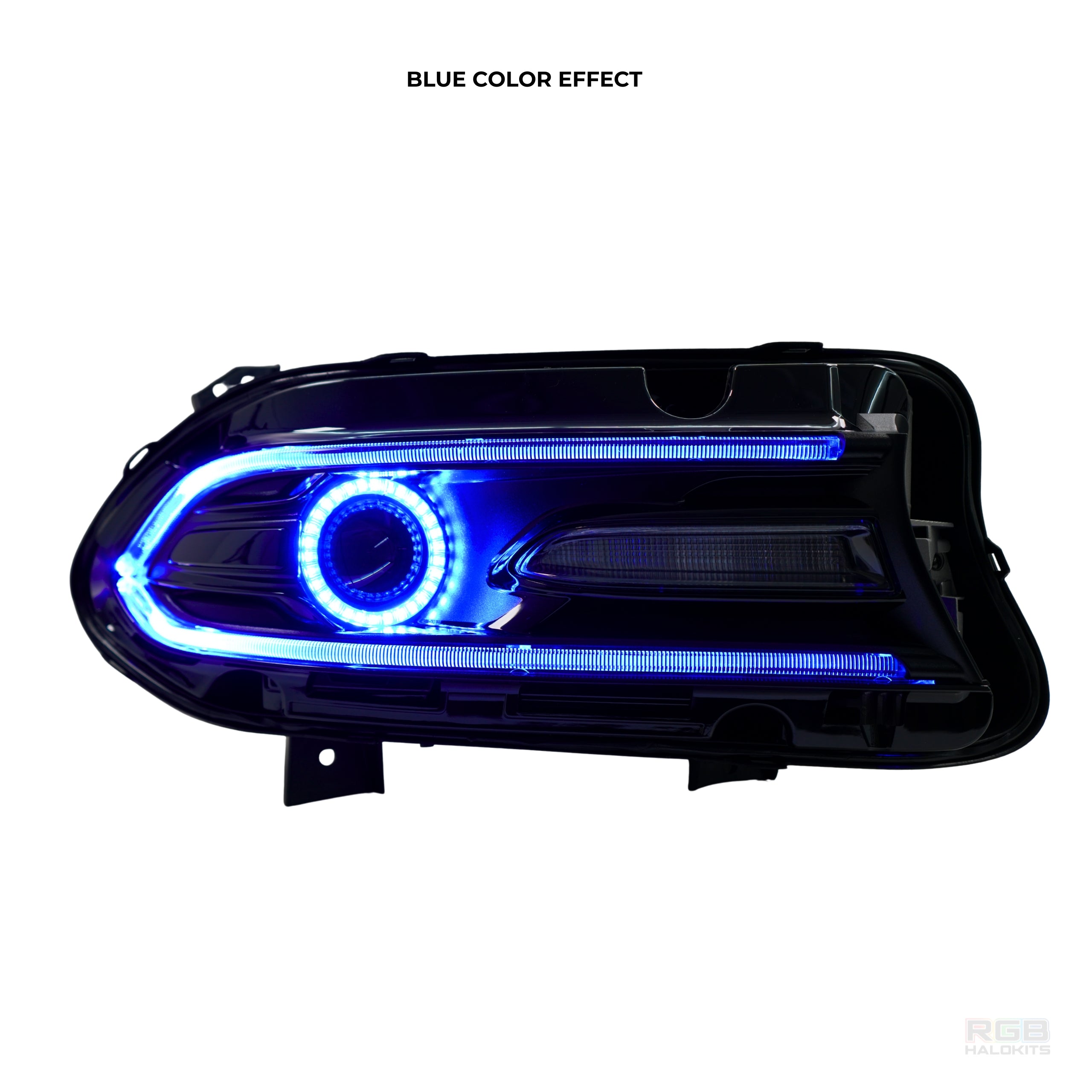Dodge Charger: Multicolor Headlights (2015-2023) RGBW β Custom Multicolor LED Lighting by RGB Halo Kits