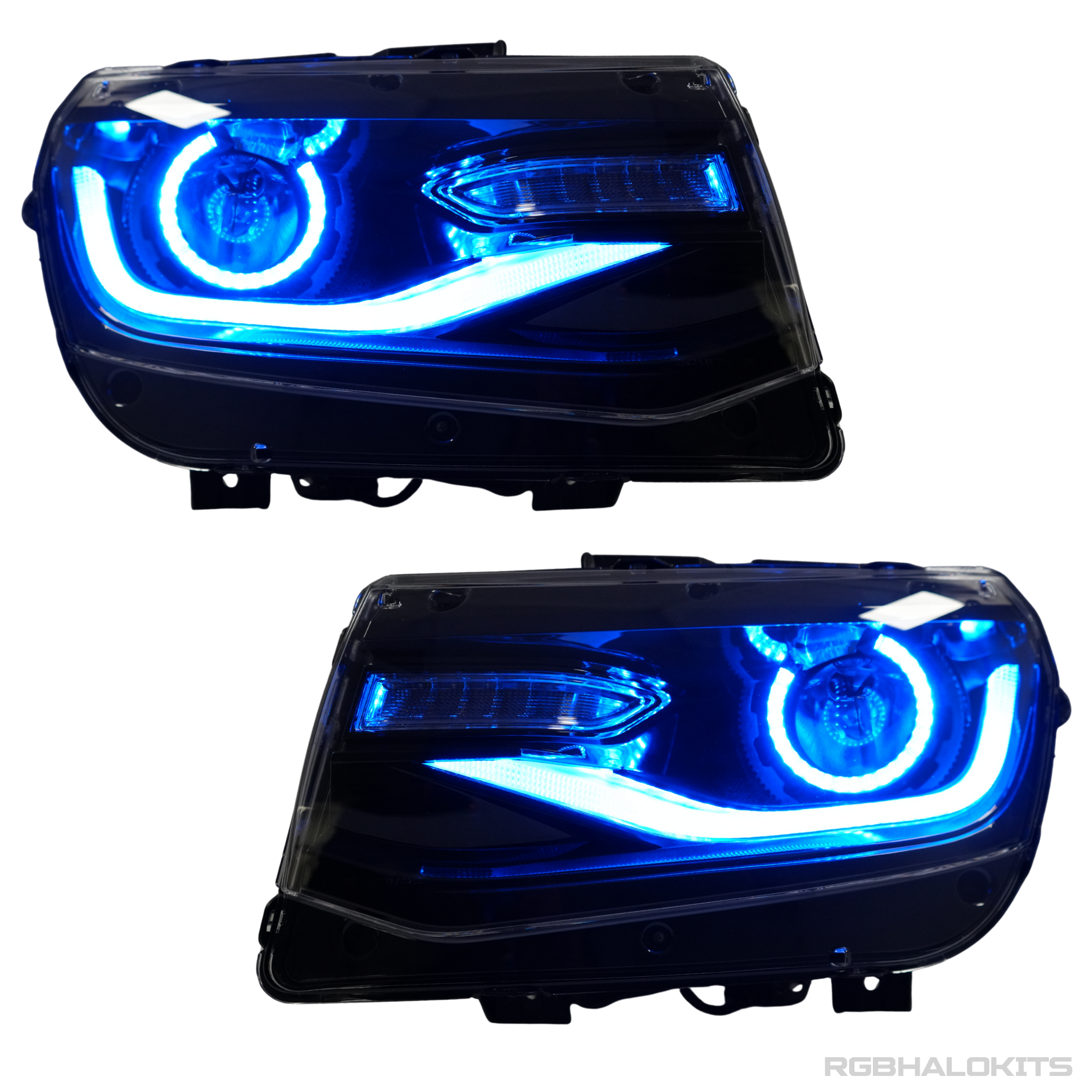 Chevrolet Camaro: Multicolor Flow Series Headlights with Halos (2014-2015) – Custom Multicolor LED Lighting by RGB Halo Kits