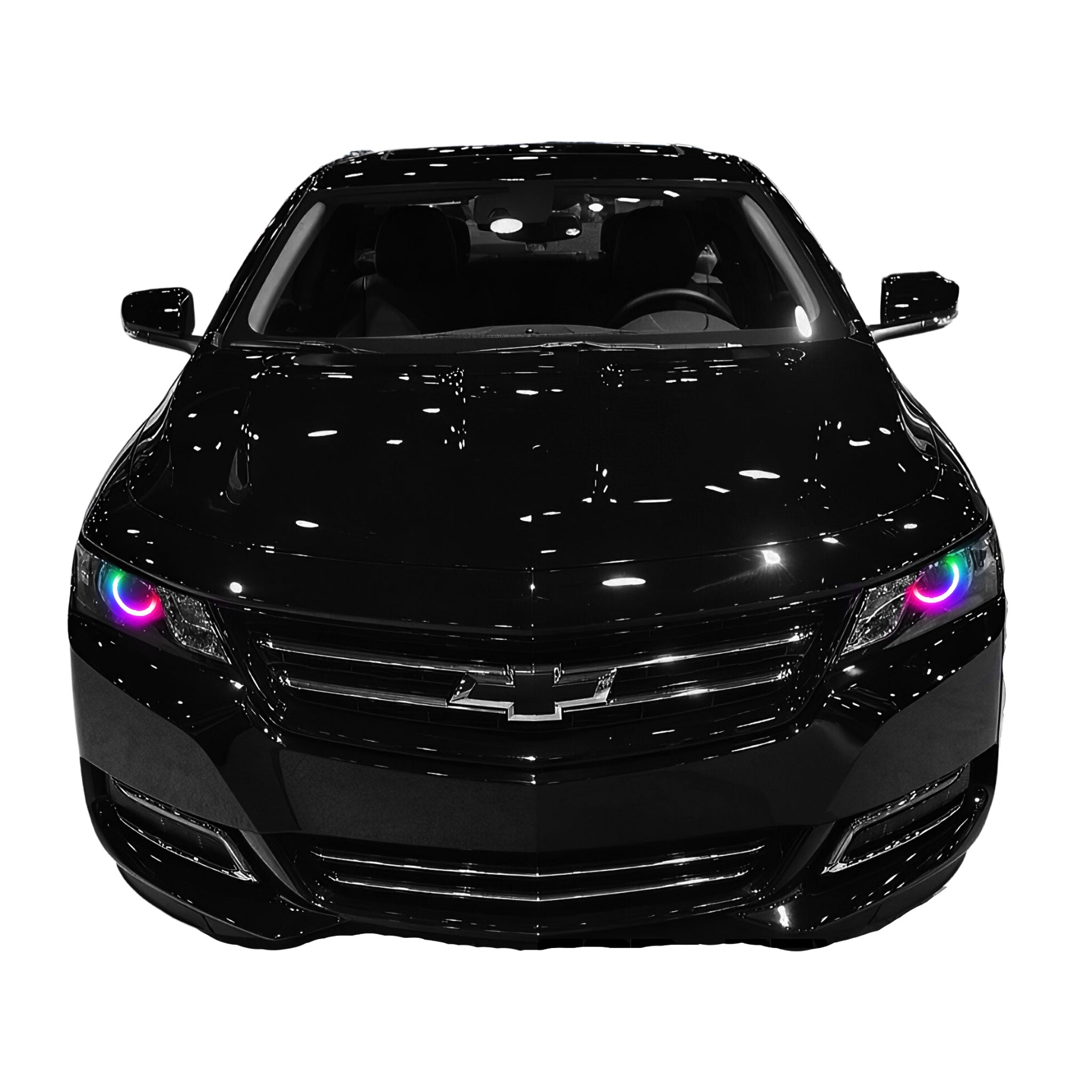 2014-2017 Chevrolet Impala Projector Multicolor Halo Kit - RGB Halo Kits Multicolor Flow Series Color Chasing RGBWA LED headlight kit Oracle Lighting Trendz OneUpLighting Morimoto theretrofitsource AutoLEDTech Diode Dynamics