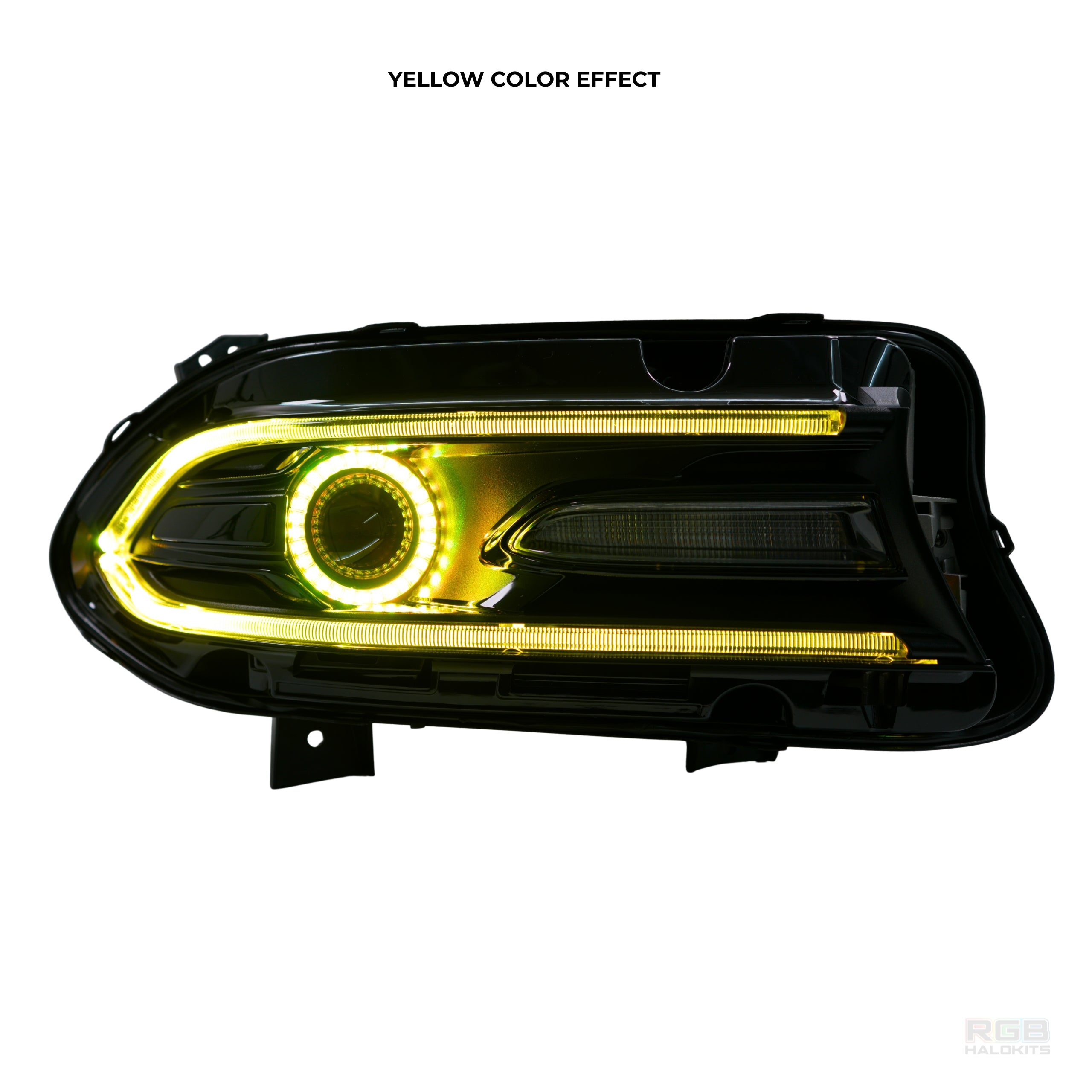 Dodge Charger: Multicolor Headlights (2015-2023) RGBW β Custom Multicolor LED Lighting by RGB Halo Kits