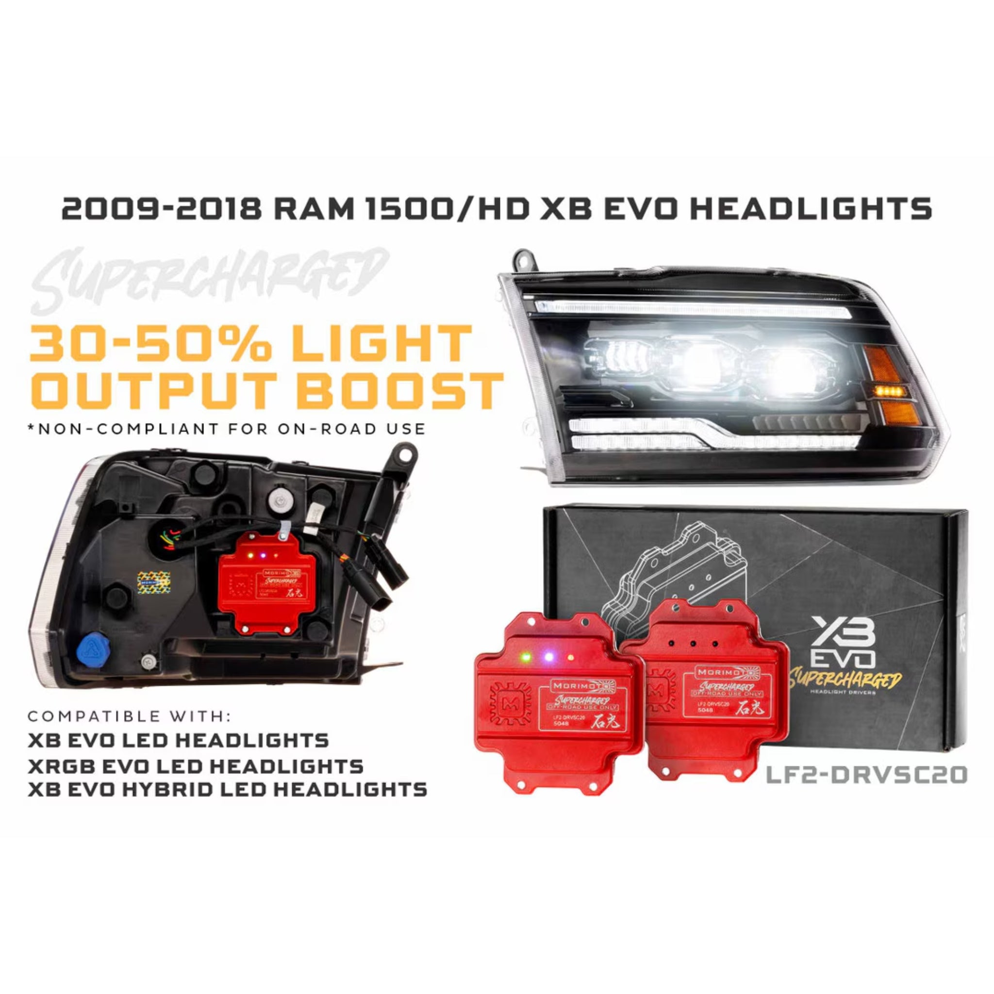 Dodge Ram 1500/HD: Multicolor XRGB Evo Headlights (2009-2018) – Custom Multicolor LED Lighting by RGB Halo Kits