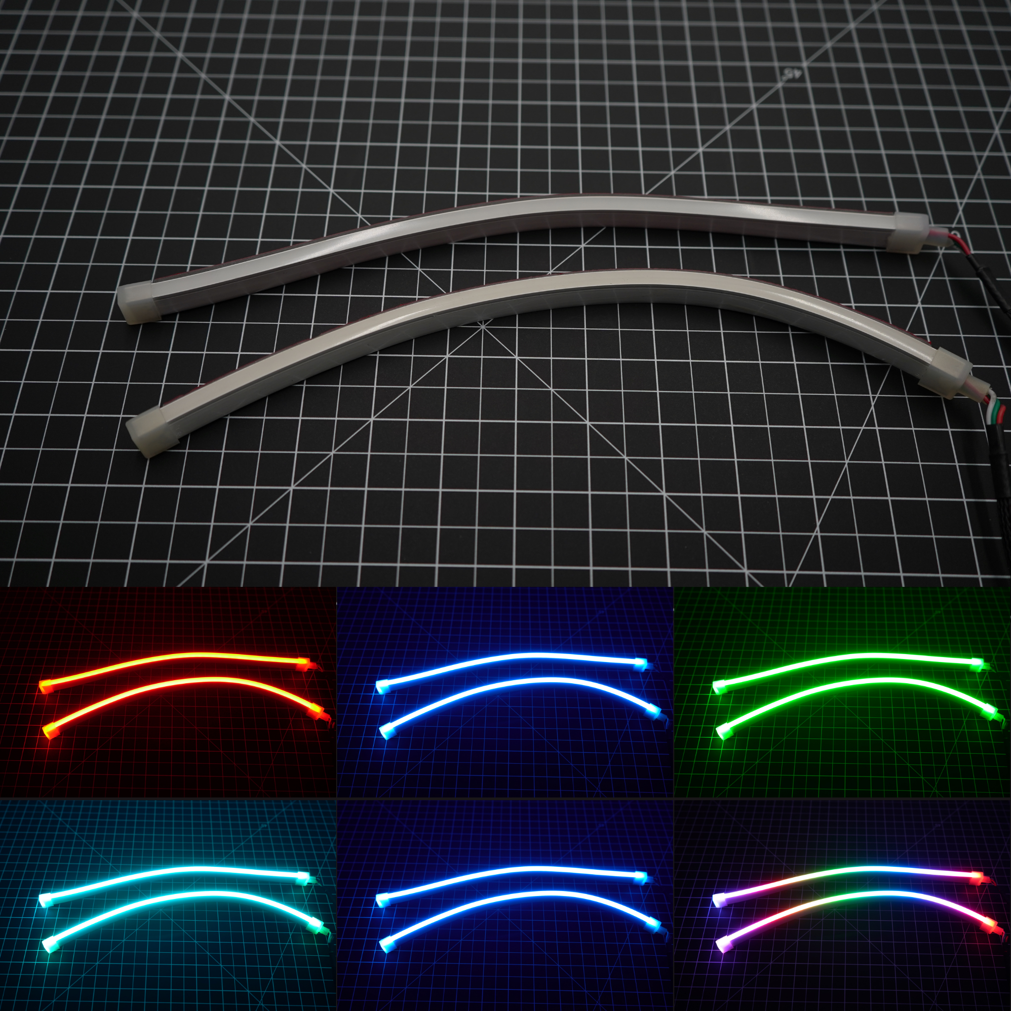 Side Emitting Flexible DRL Tube Strips | Multicolor