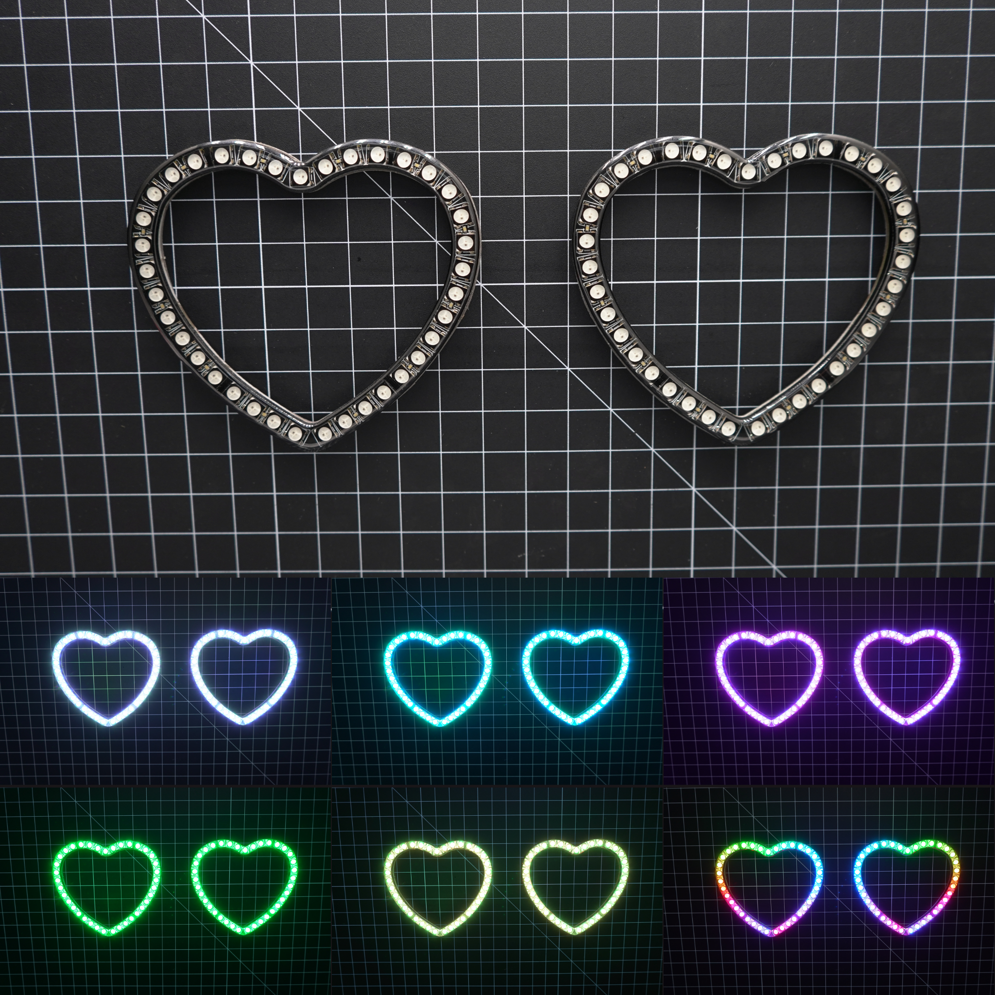 Heart Halo Rings | Multicolor