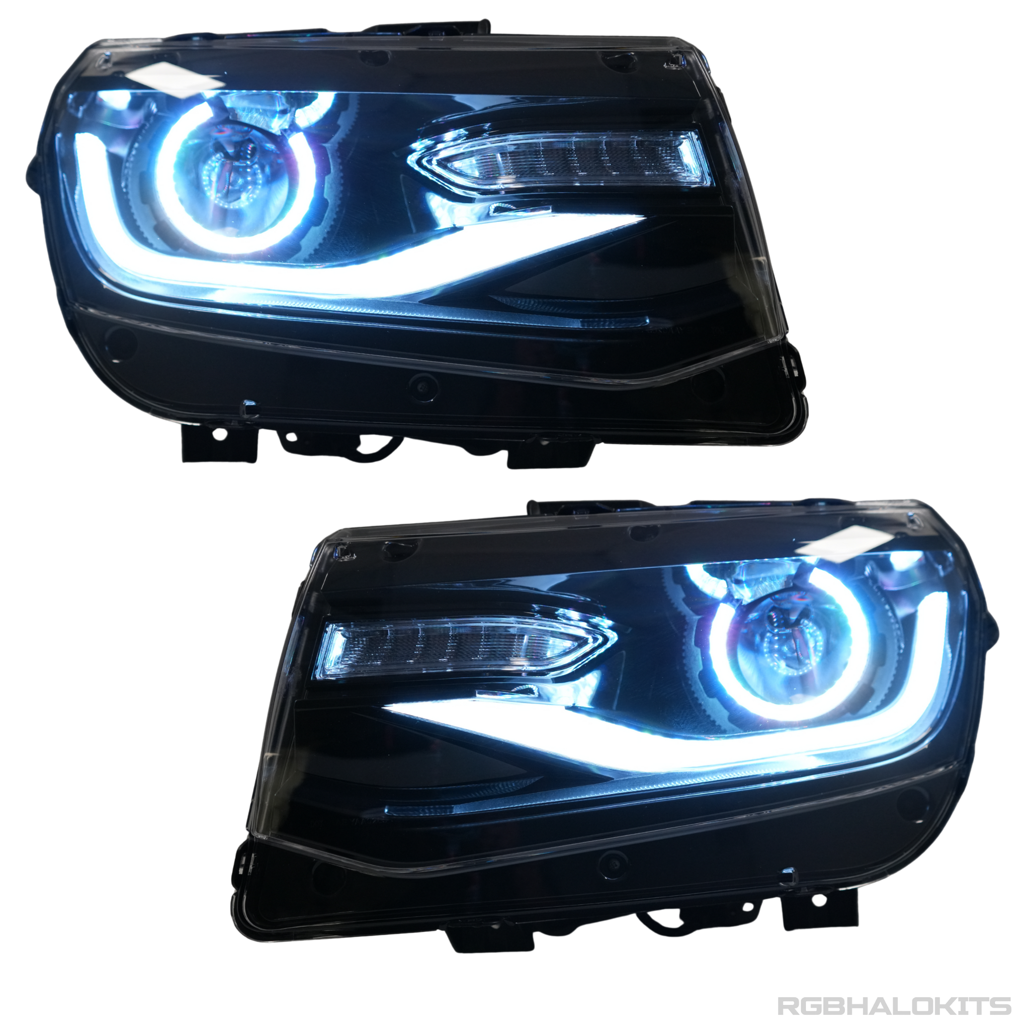 Chevrolet Camaro: Multicolor Flow Series Headlights with Halos (2014-2015) – Custom Multicolor LED Lighting by RGB Halo Kits