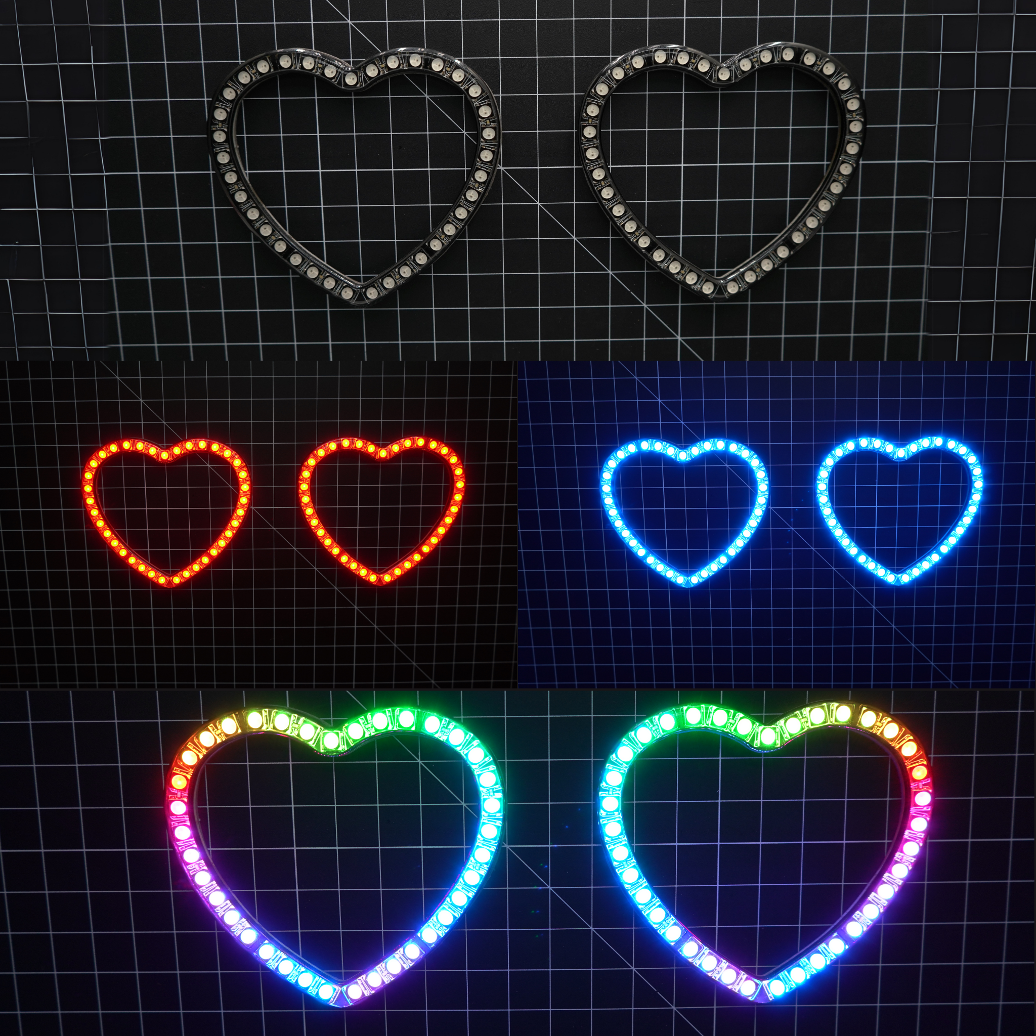 Heart Halo Rings | Multicolor