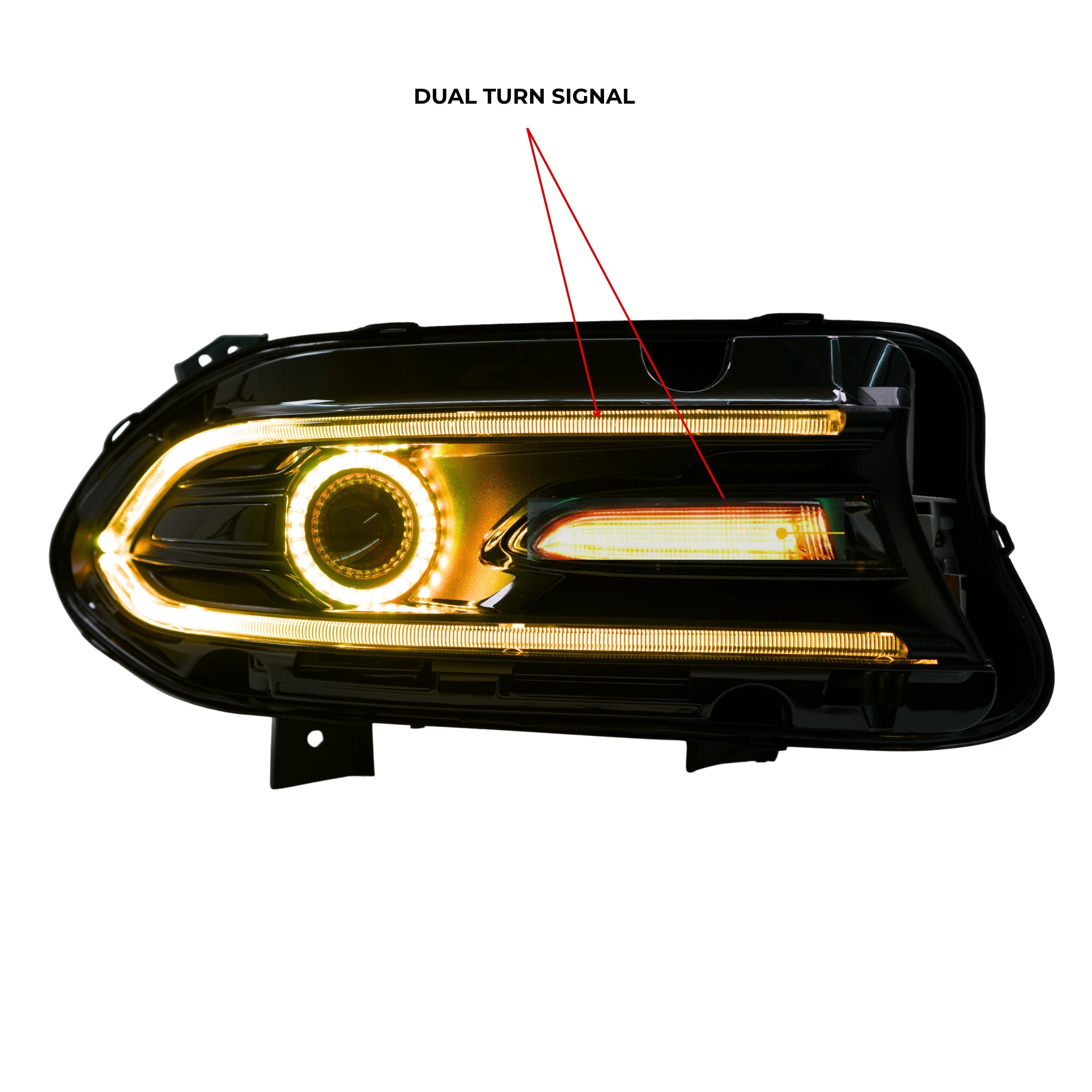 Dodge Charger: Multicolor Headlights (2015-2023) RGBW β Custom Multicolor LED Lighting by RGB Halo Kits