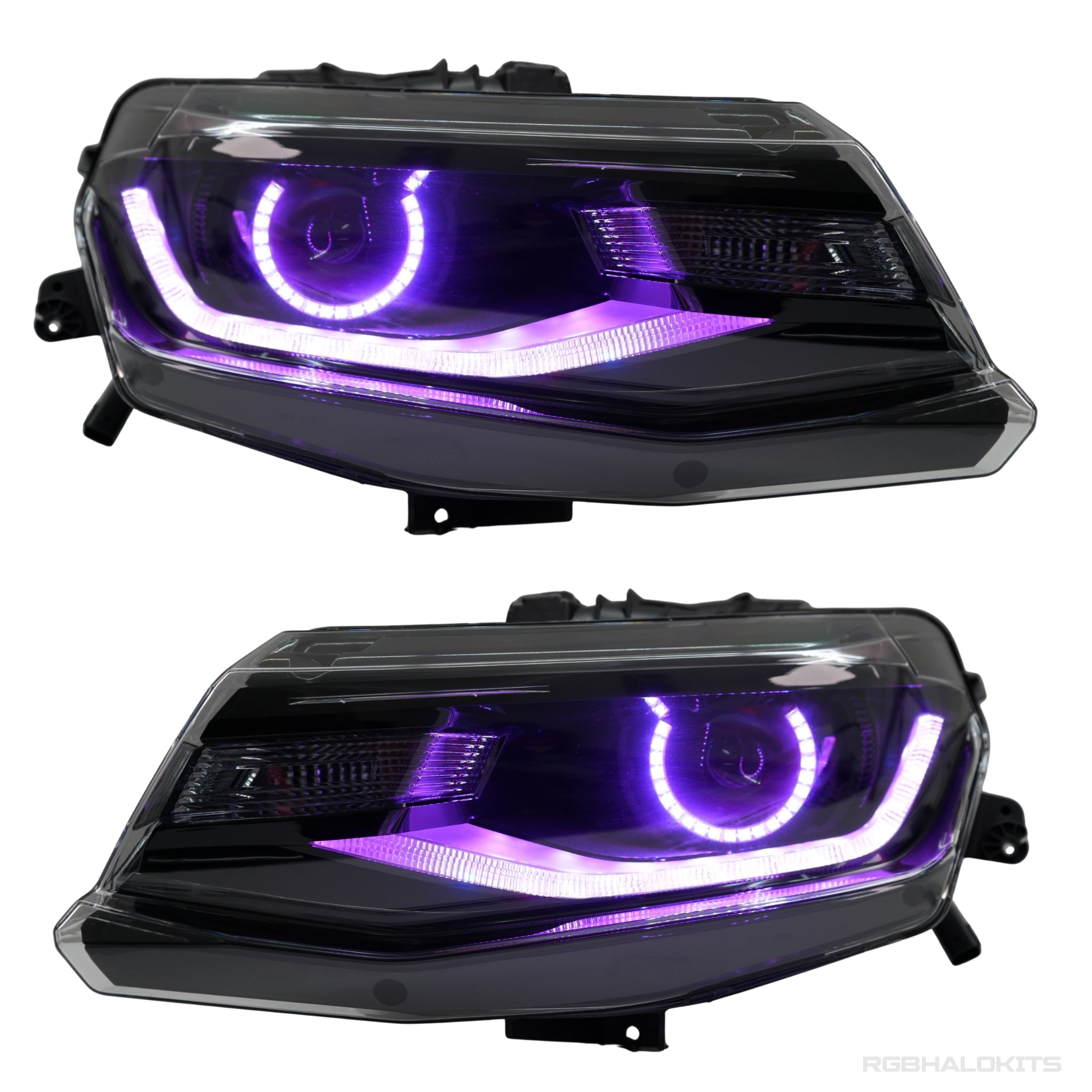 Chevrolet Camaro: Multicolor Flow Series Headlights w/ Halos (2016-2018) – Custom Multicolor LED Lighting by RGB Halo Kits