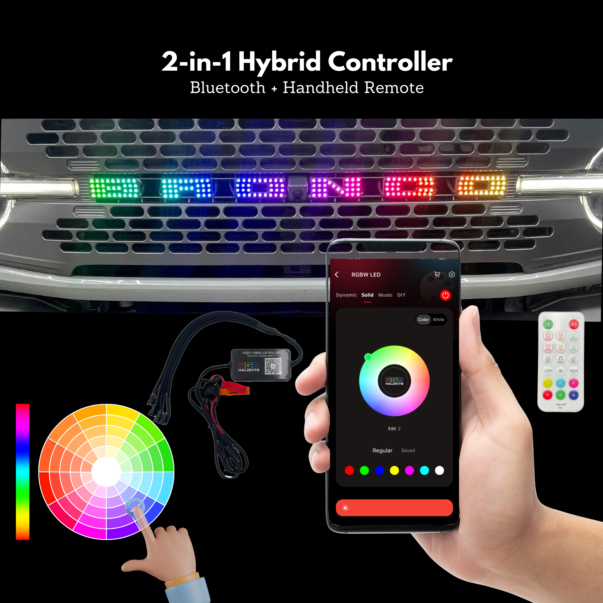 Bronco LED Emblem Letters (Multicolor Flow) – Custom Multicolor LED Lighting by RGB Halo Kits