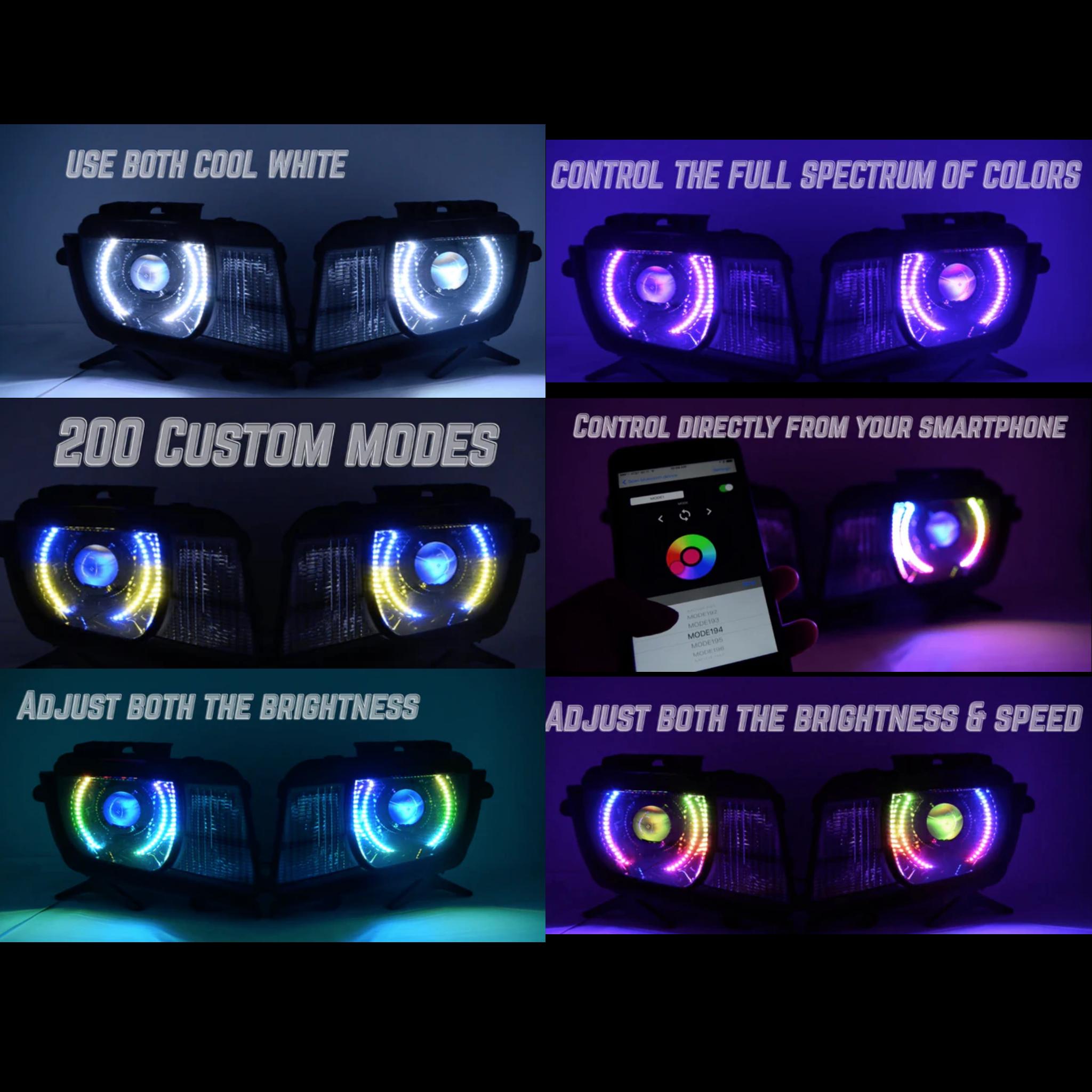 Chevrolet Camaro Headlight Multicolor Halo Kit (2010-2013) – Custom Multicolor LED Lighting by RGB Halo Kits