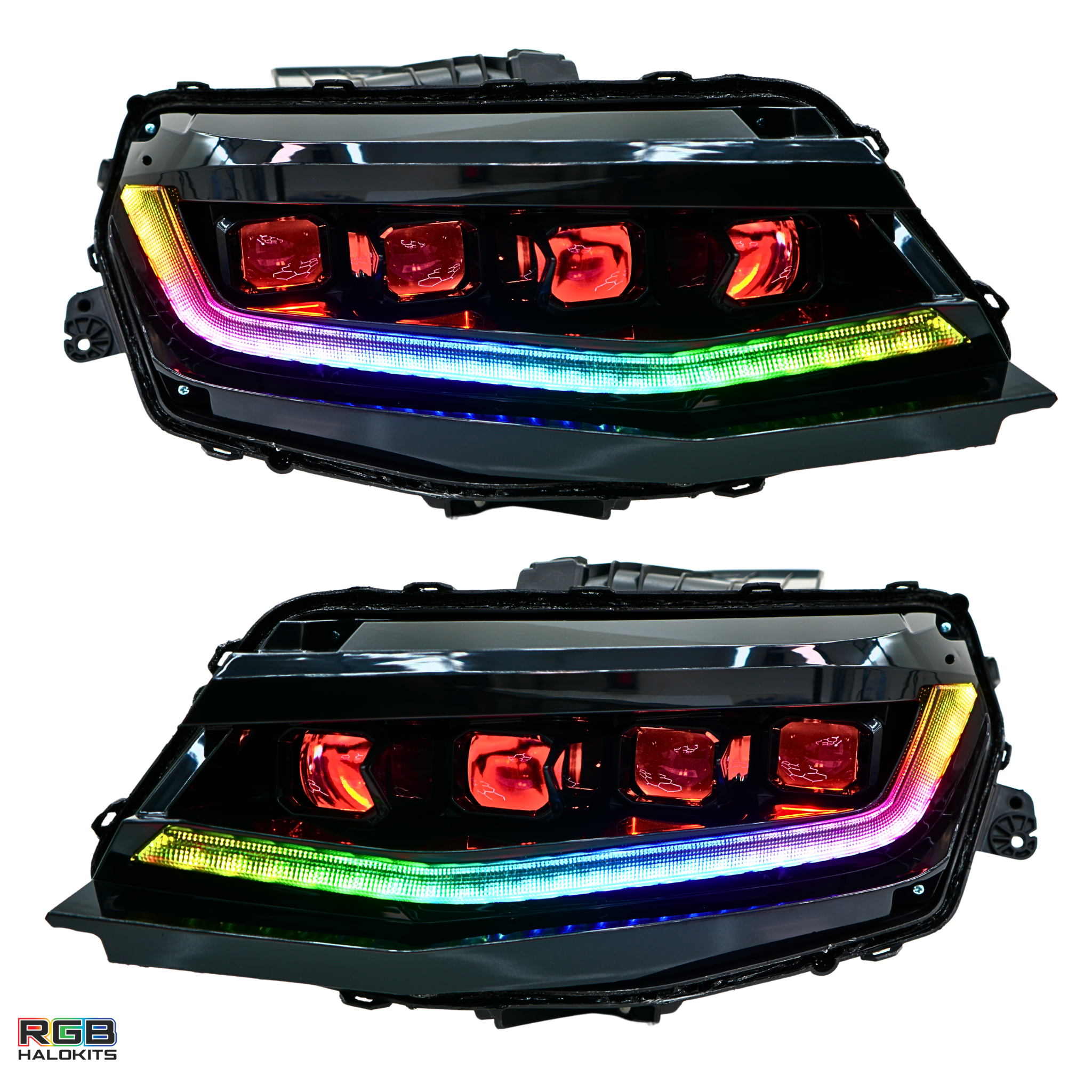 Chevrolet Camaro: Multicolor Flow Series Headlights (2016-2018) | XB Morimoto – Custom Multicolor LED Lighting by RGB Halo Kits