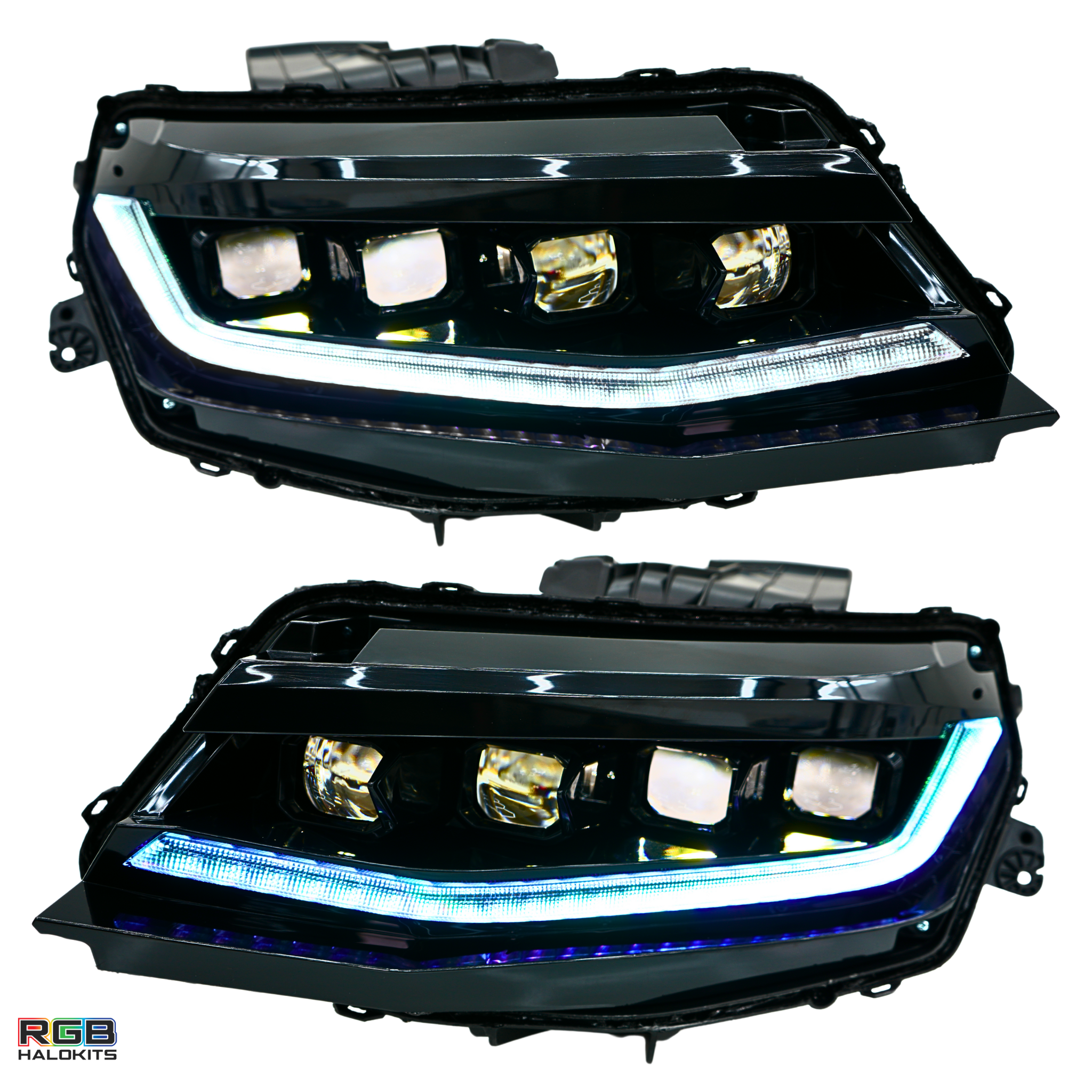 Chevrolet Camaro: Multicolor Flow Series Headlights + Demon Eyes (2016–2018) | XB Morimoto – Custom Multicolor LED Lighting by RGB Halo Kits