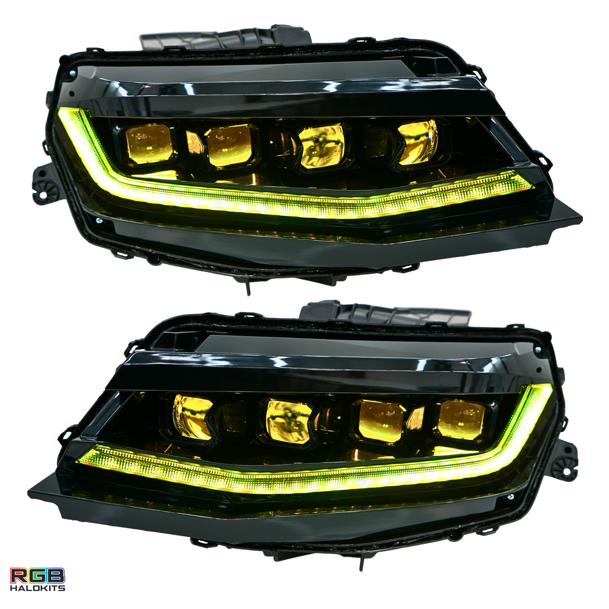 Chevrolet Camaro: Multicolor Flow Series Headlights (2016-2018) | XB Morimoto – Custom Multicolor LED Lighting by RGB Halo Kits