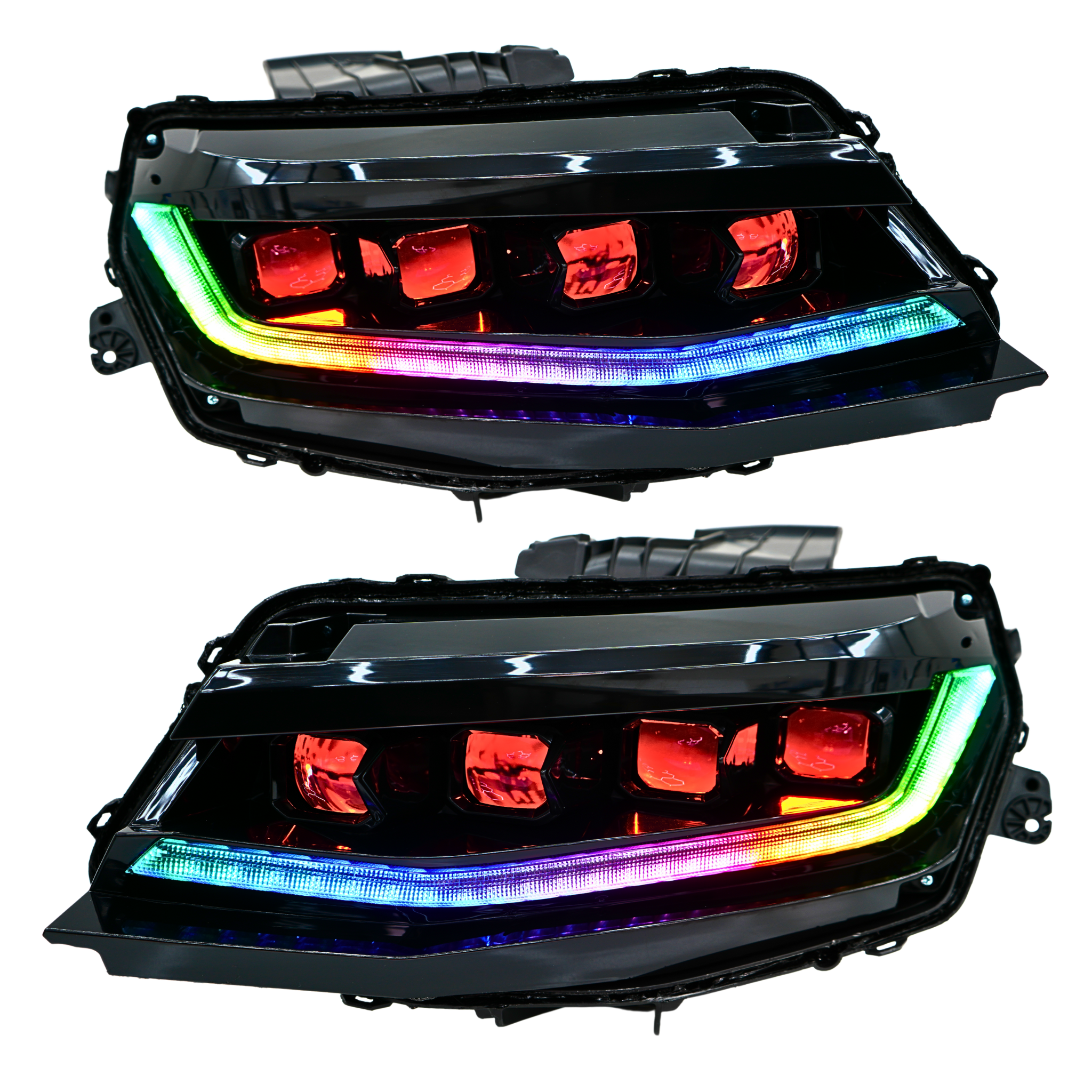 Chevrolet Camaro: Multicolor Flow Series Headlights (2016-2018) | XB Morimoto – Custom Multicolor LED Lighting by RGB Halo Kits