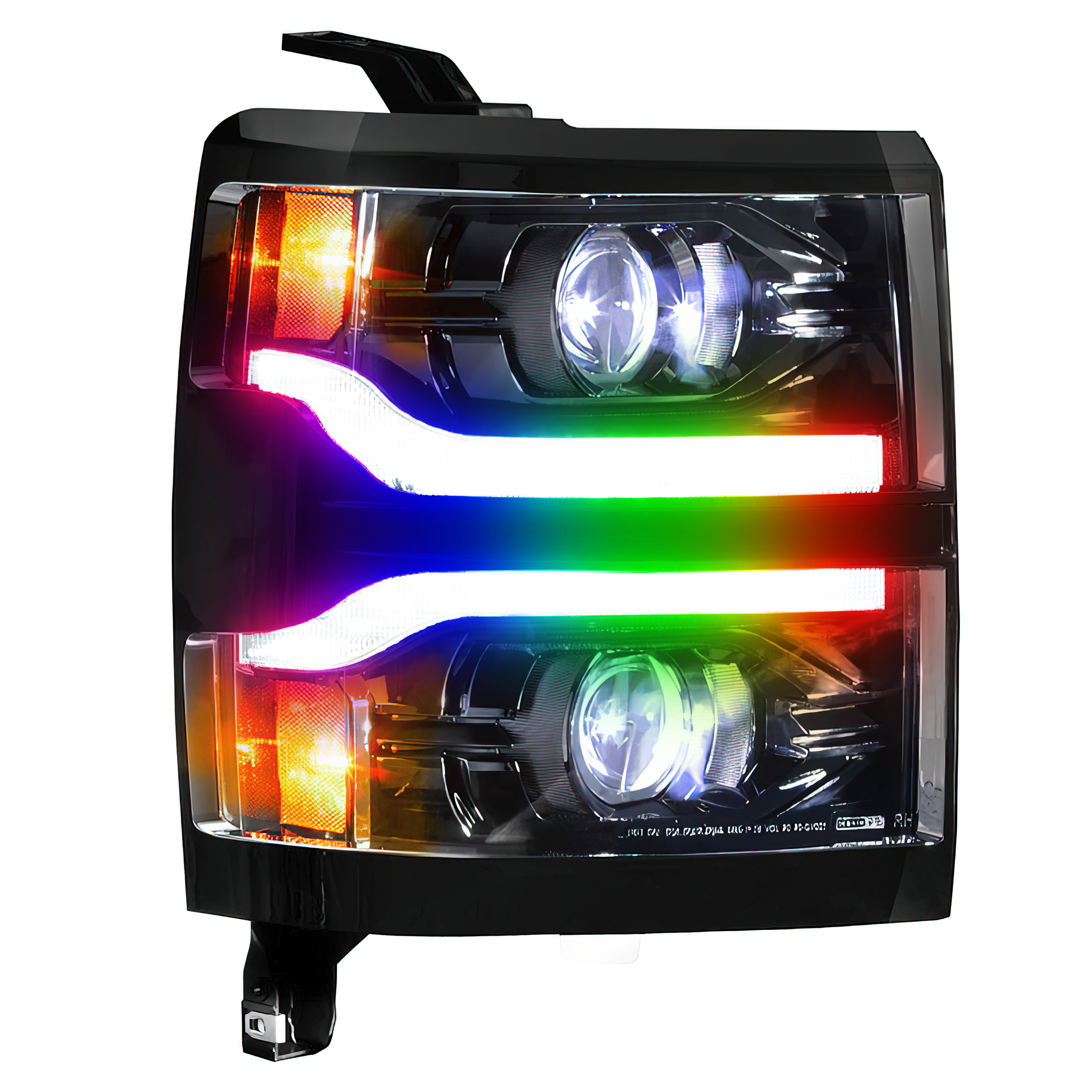 Chevrolet Silverado 1500: Multicolor Flow Series Headlights (2014-2015) | XB Morimoto – Custom Multicolor LED Lighting by RGB Halo Kits