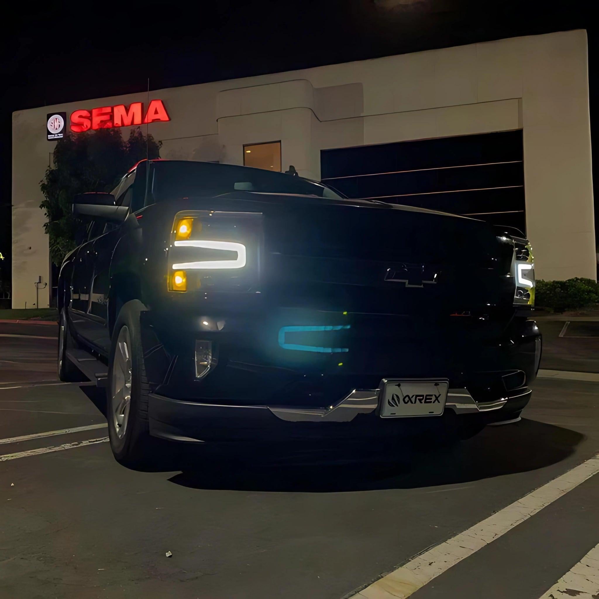 Chevrolet Silverado (2016-2018) Headlights | Alpharex – Custom Multicolor LED Lighting by RGB Halo Kits