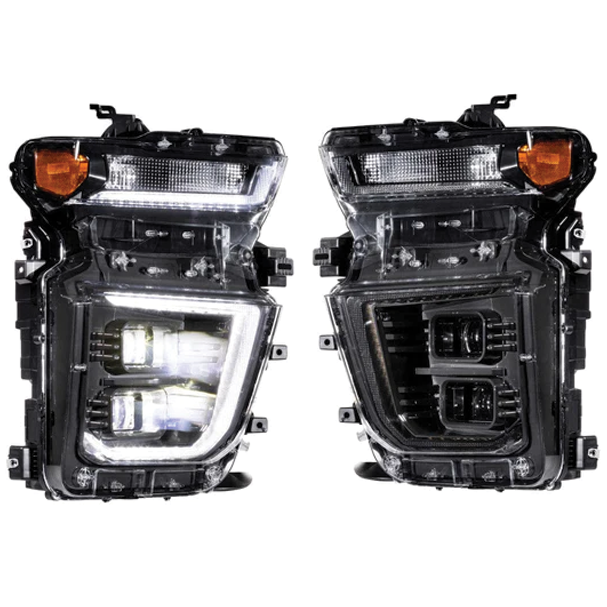 Chevrolet Silverado HD: Headlights (2020 - 2024) | XB Hybrid – Custom Multicolor LED Lighting by RGB Halo Kits