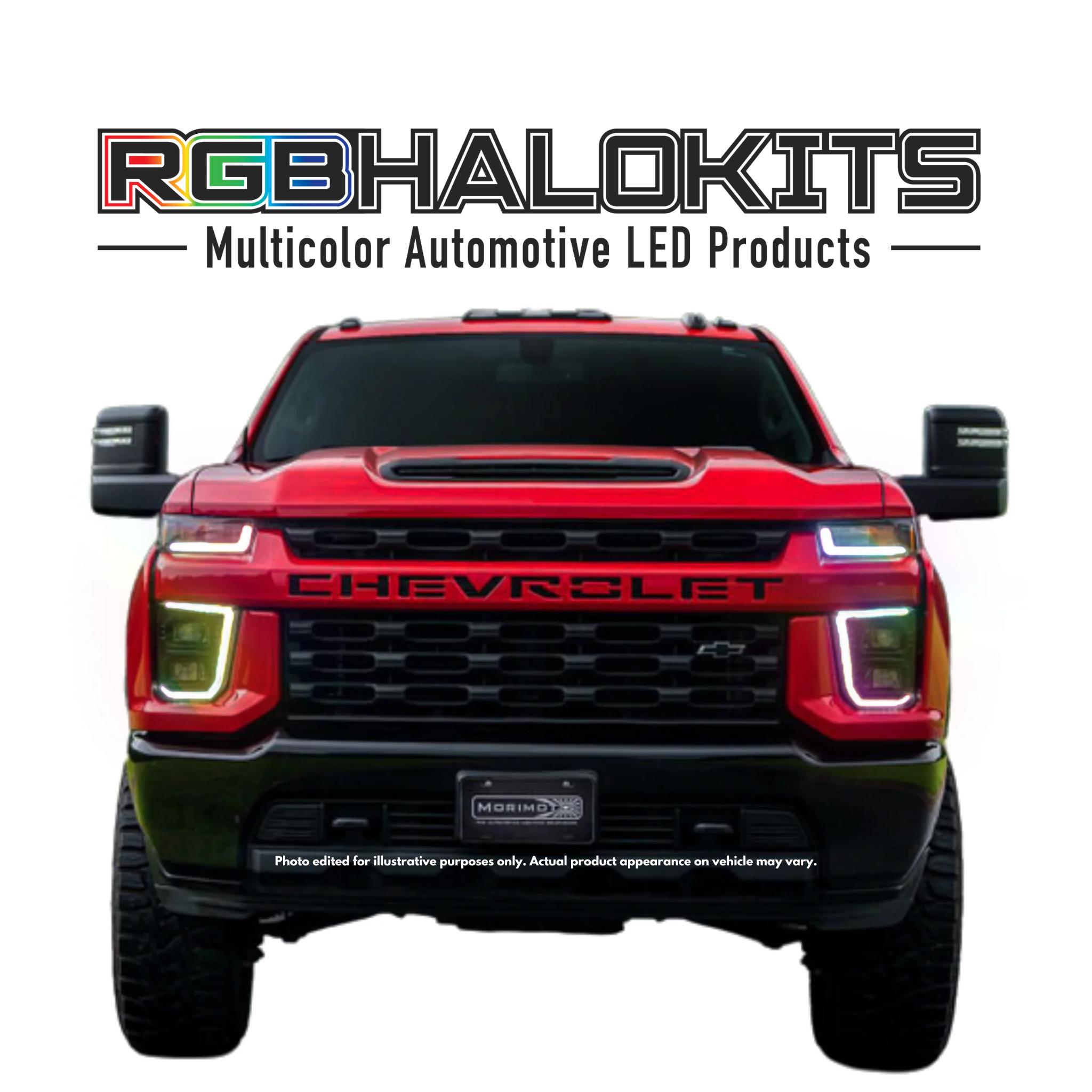 Chevrolet Silverado HD: Multicolor Flow Series Headlights (2020-2024) | XB Hybrid Morimoto – Custom Multicolor LED Lighting by RGB Halo Kits