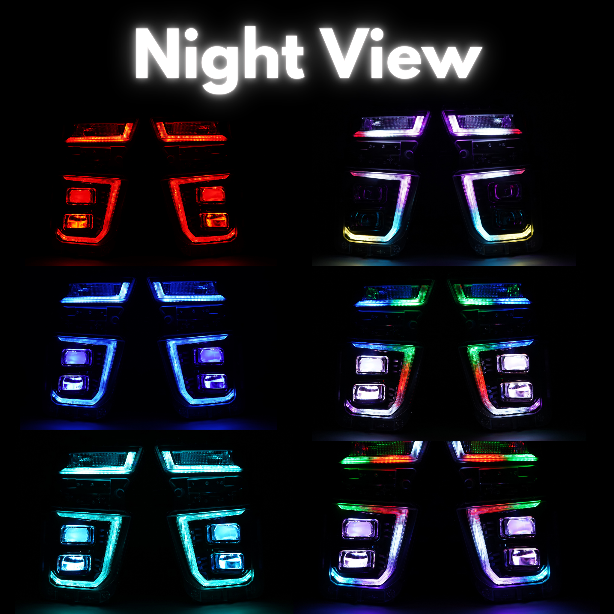 Chevrolet Silverado HD: Multicolor Flow Series Headlights (2020-2024) | XB Hybrid Morimoto – Custom Multicolor LED Lighting by RGB Halo Kits