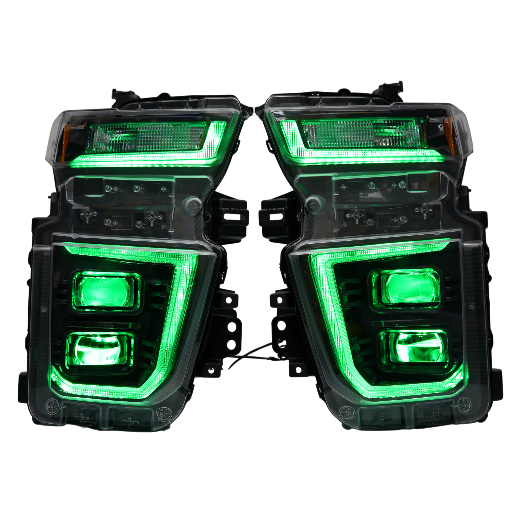 Chevrolet Silverado HD: Multicolor Flow Series Headlights (2020-2024) | XB Hybrid Morimoto – Custom Multicolor LED Lighting by RGB Halo Kits