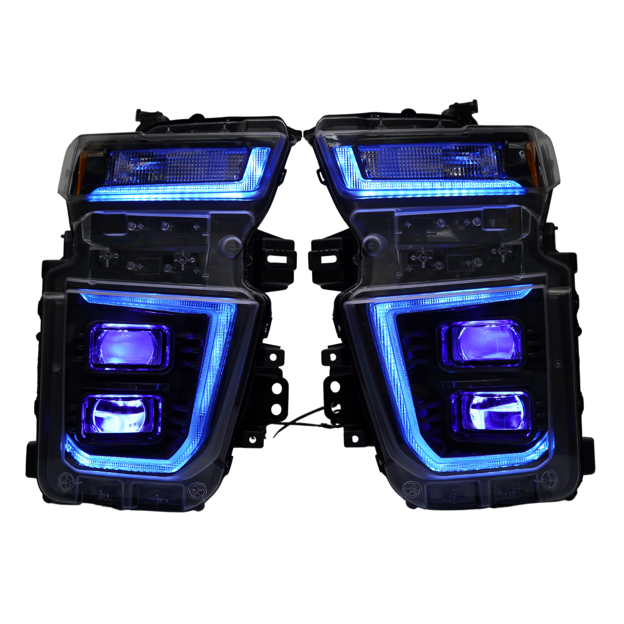 Chevrolet Silverado HD: Multicolor Flow Series Headlights (2020-2024) | XB Hybrid Morimoto – Custom Multicolor LED Lighting by RGB Halo Kits