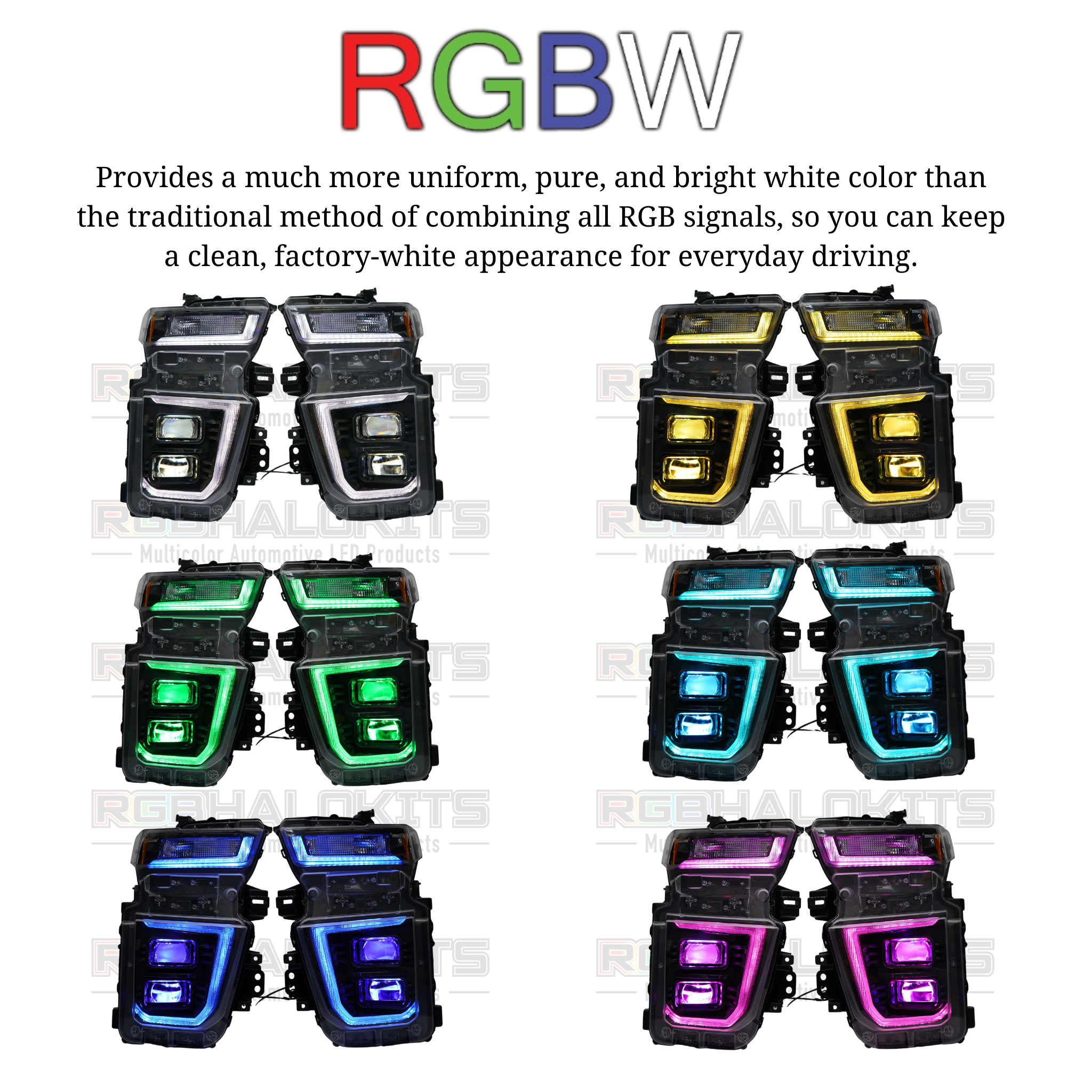 Chevrolet Silverado HD: Multicolor Flow Series Headlights (2020-2024) | XB Hybrid Morimoto – Custom Multicolor LED Lighting by RGB Halo Kits