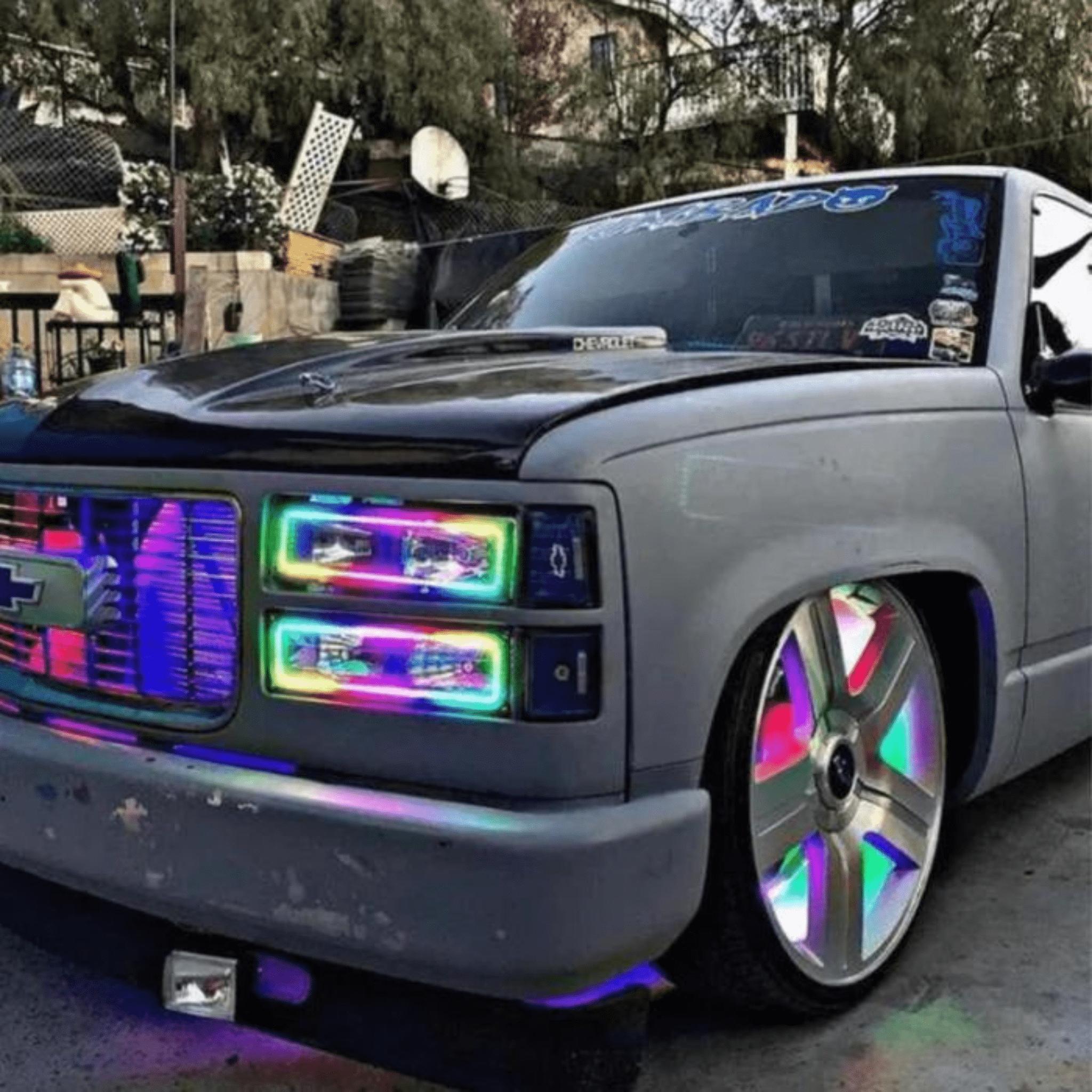 Chevrolet Silverado Headlight Multicolor Halo Kit (1989-1999) – Custom Multicolor LED Lighting by RGB Halo Kits