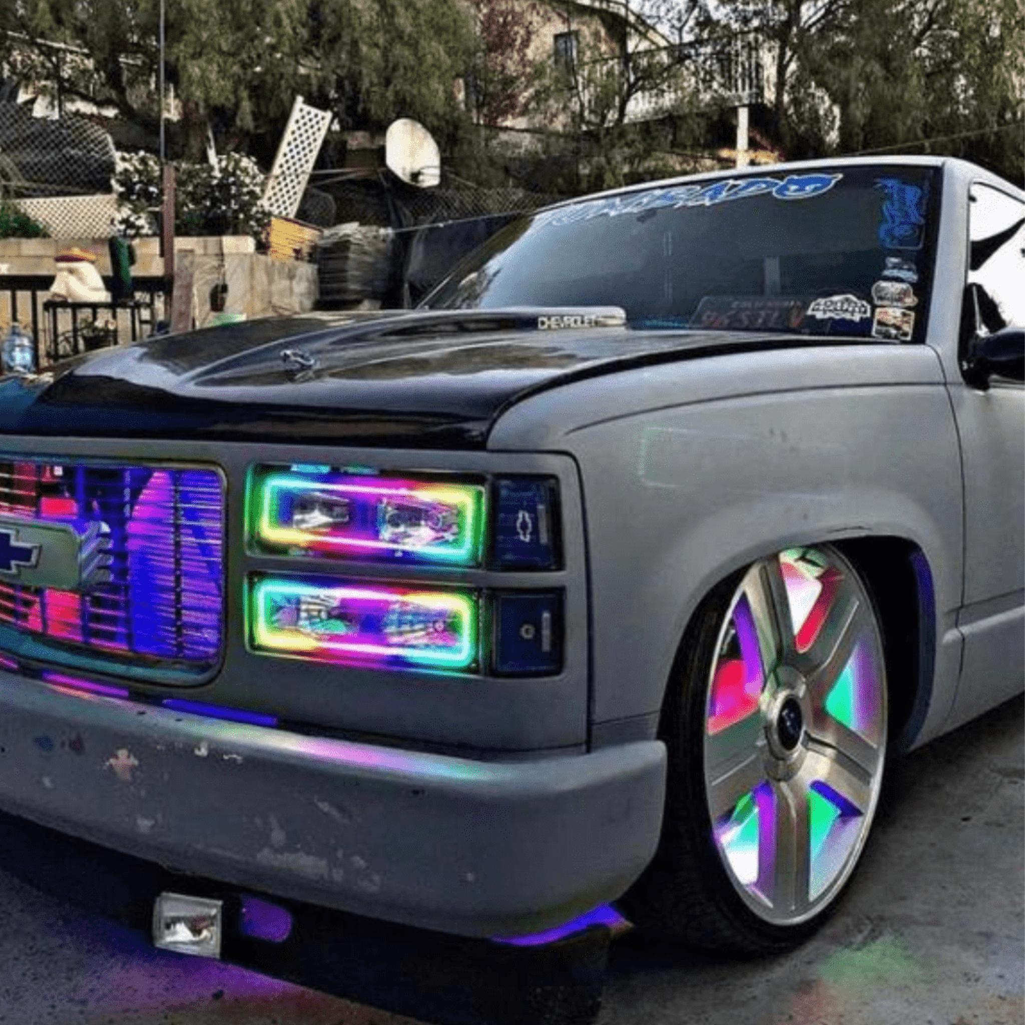 Chevrolet Silverado Headlight Multicolor Halo Kit (1989-1999) – Custom Multicolor LED Lighting by RGB Halo Kits