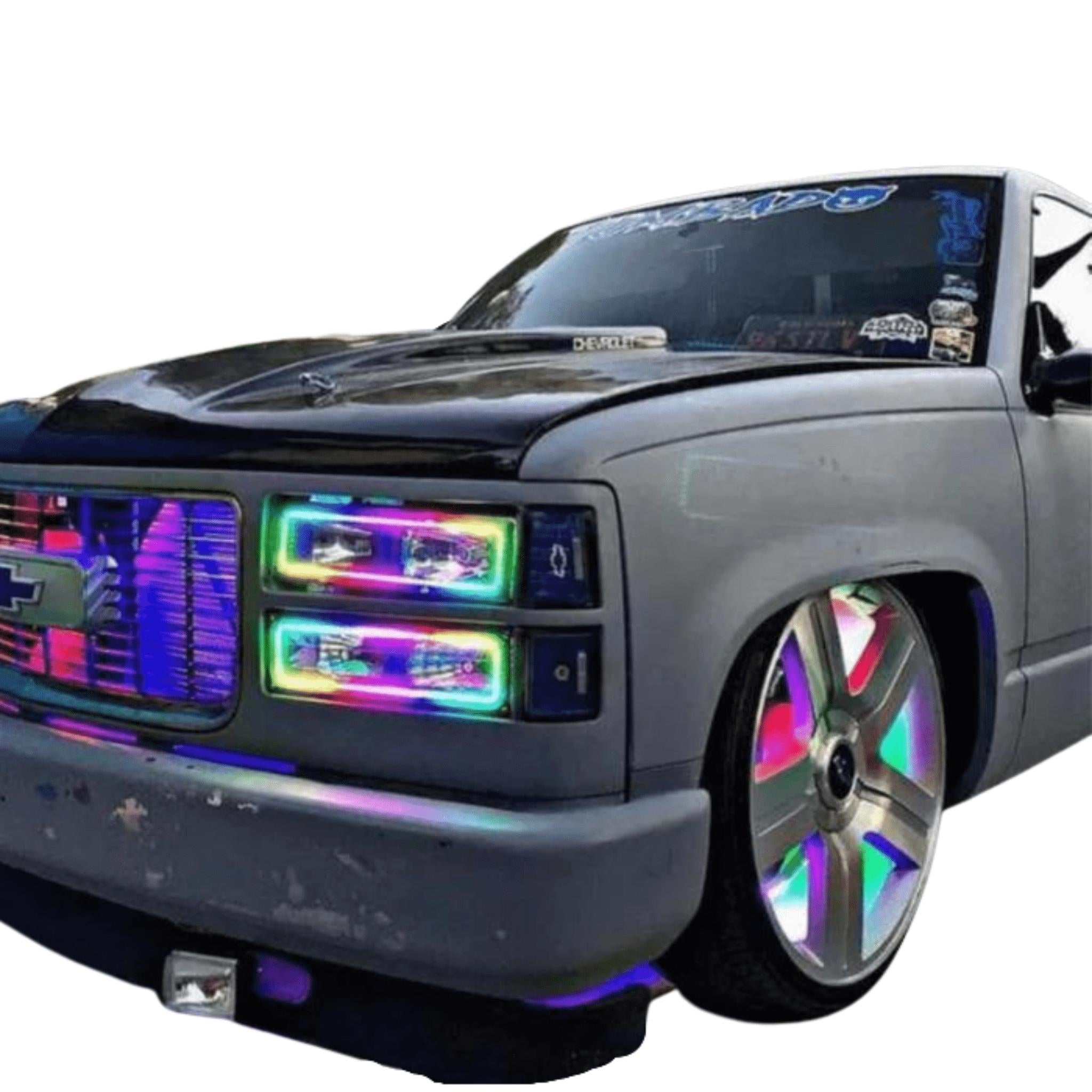 Chevrolet Silverado Headlight Multicolor Halo Kit (1989-1999) – Custom Multicolor LED Lighting by RGB Halo Kits