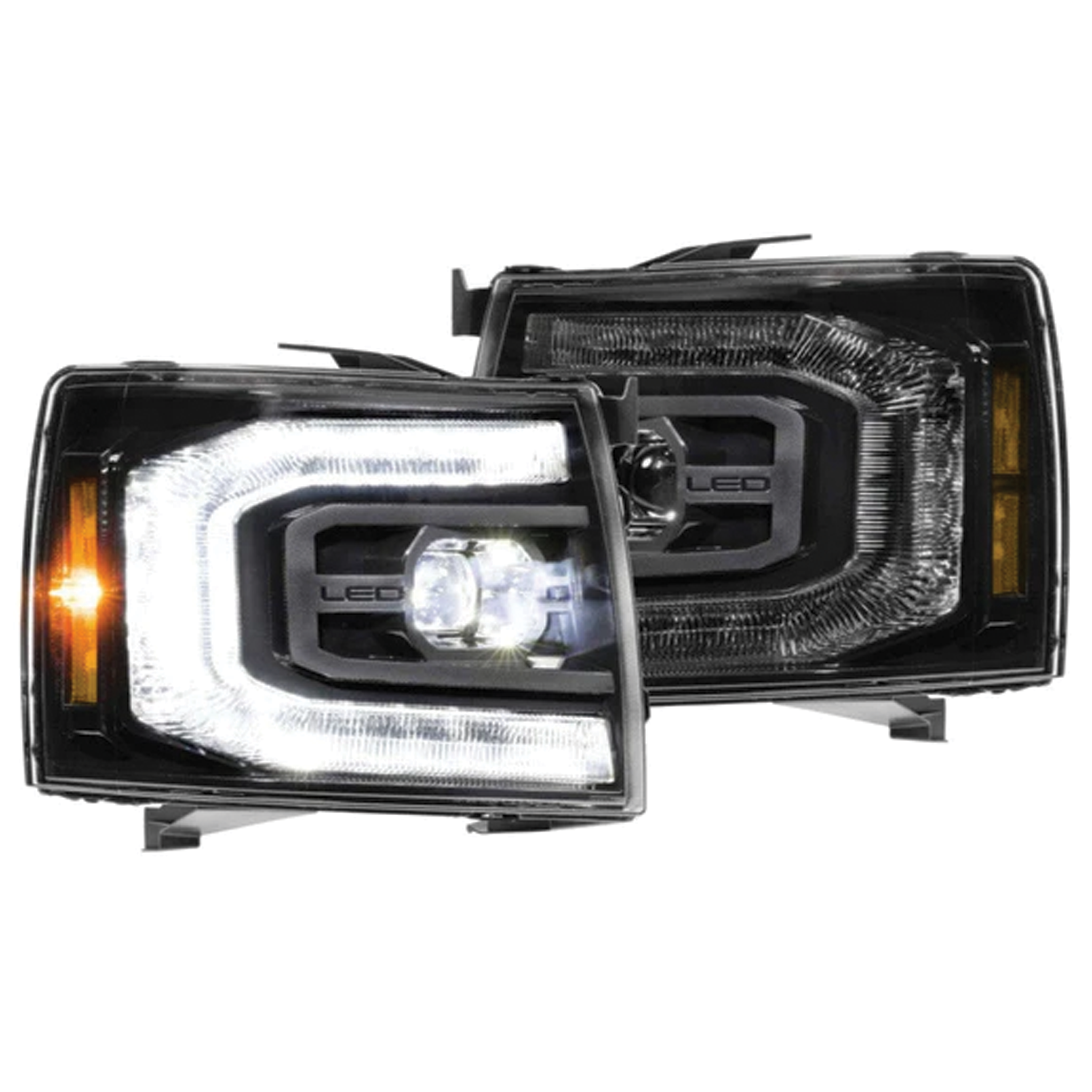 Chevrolet Silverado: LED Headlights (2007 - 2013) | XB – Custom Multicolor LED Lighting by RGB Halo Kits