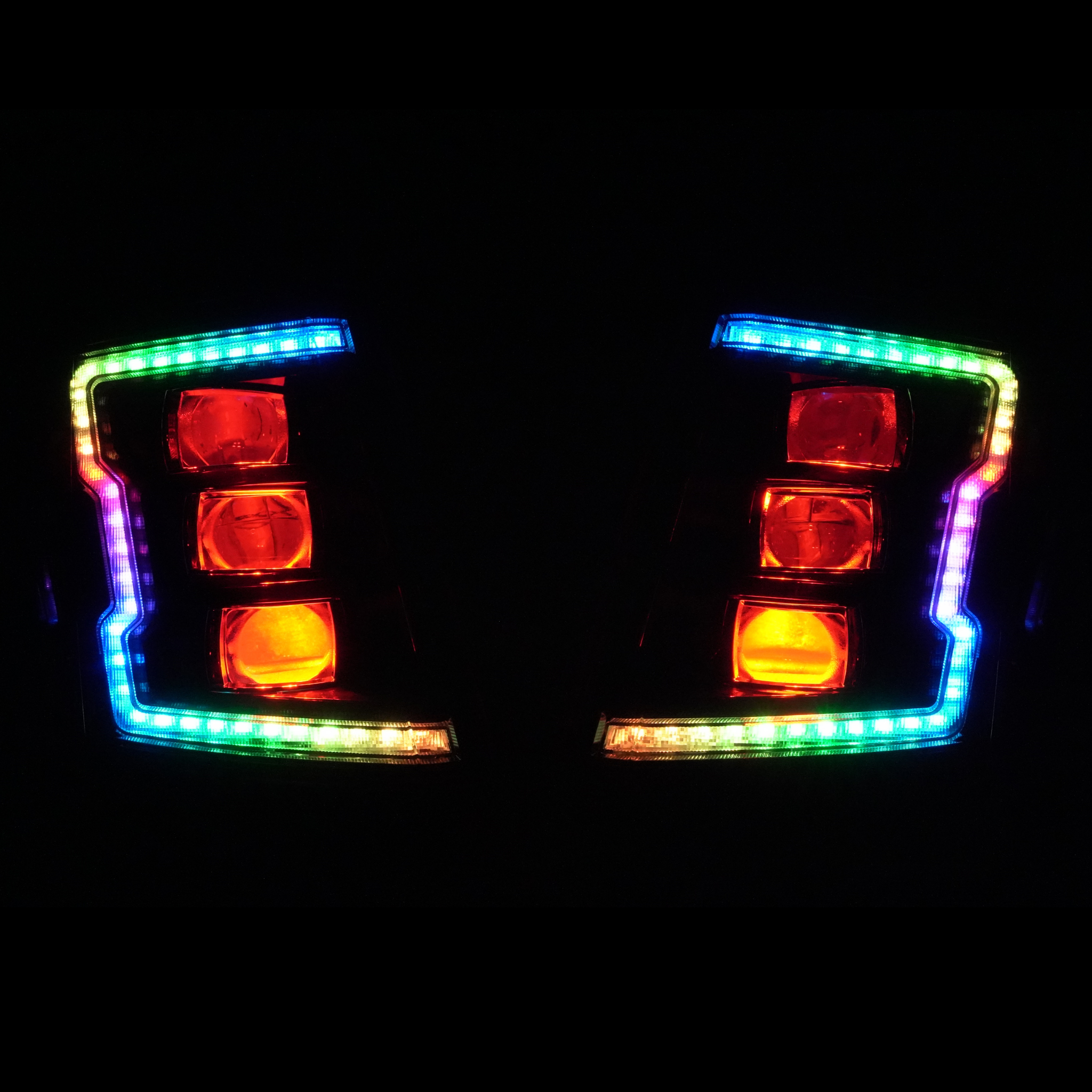 Chevrolet Tahoe / Suburban: Multicolor Flow Series Headlights (2015-2020) | XB Morimoto – Custom Multicolor LED Lighting by RGB Halo Kits
