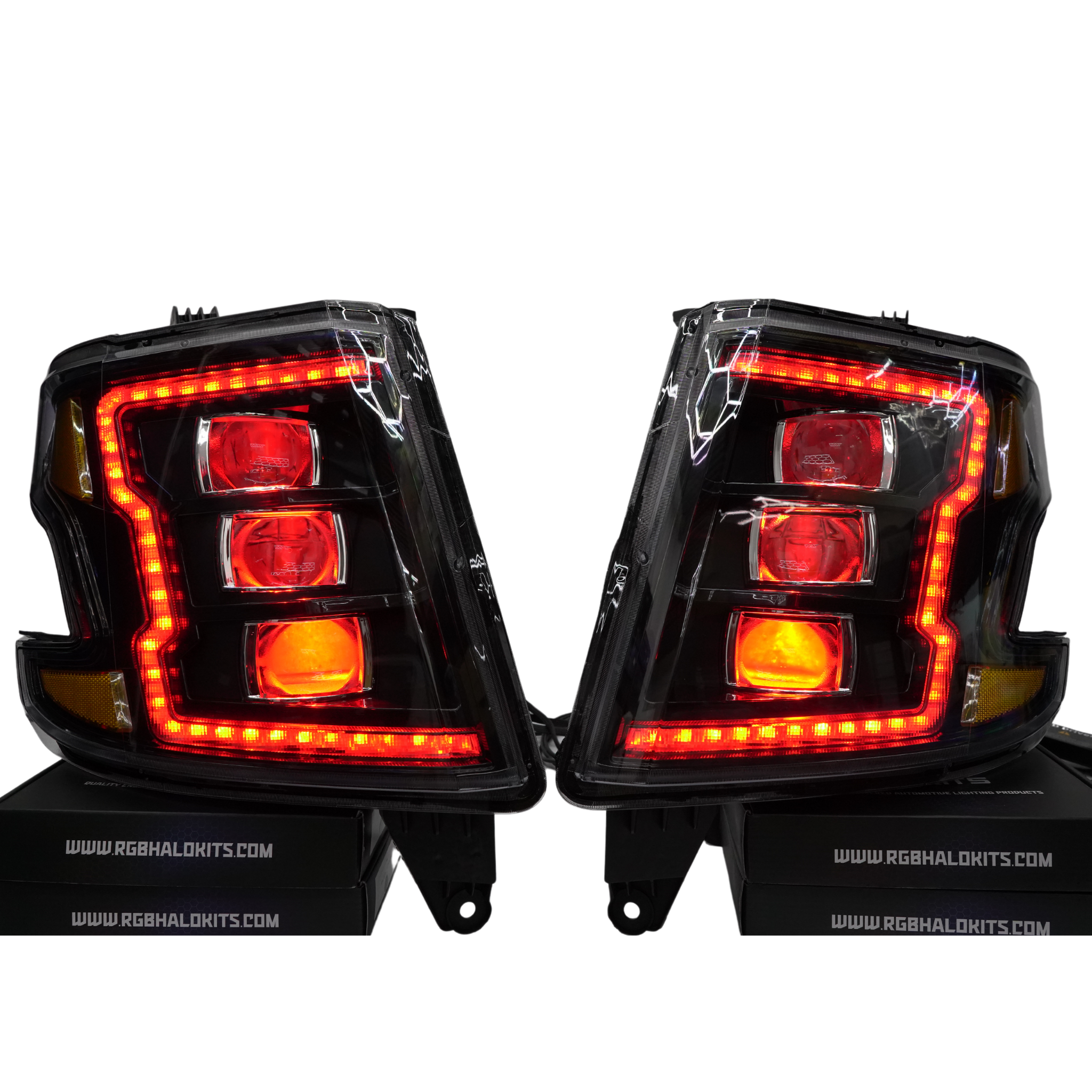 Chevrolet Tahoe / Suburban: Multicolor Flow Series Headlights (2015-2020) | XB Morimoto – Custom Multicolor LED Lighting by RGB Halo Kits