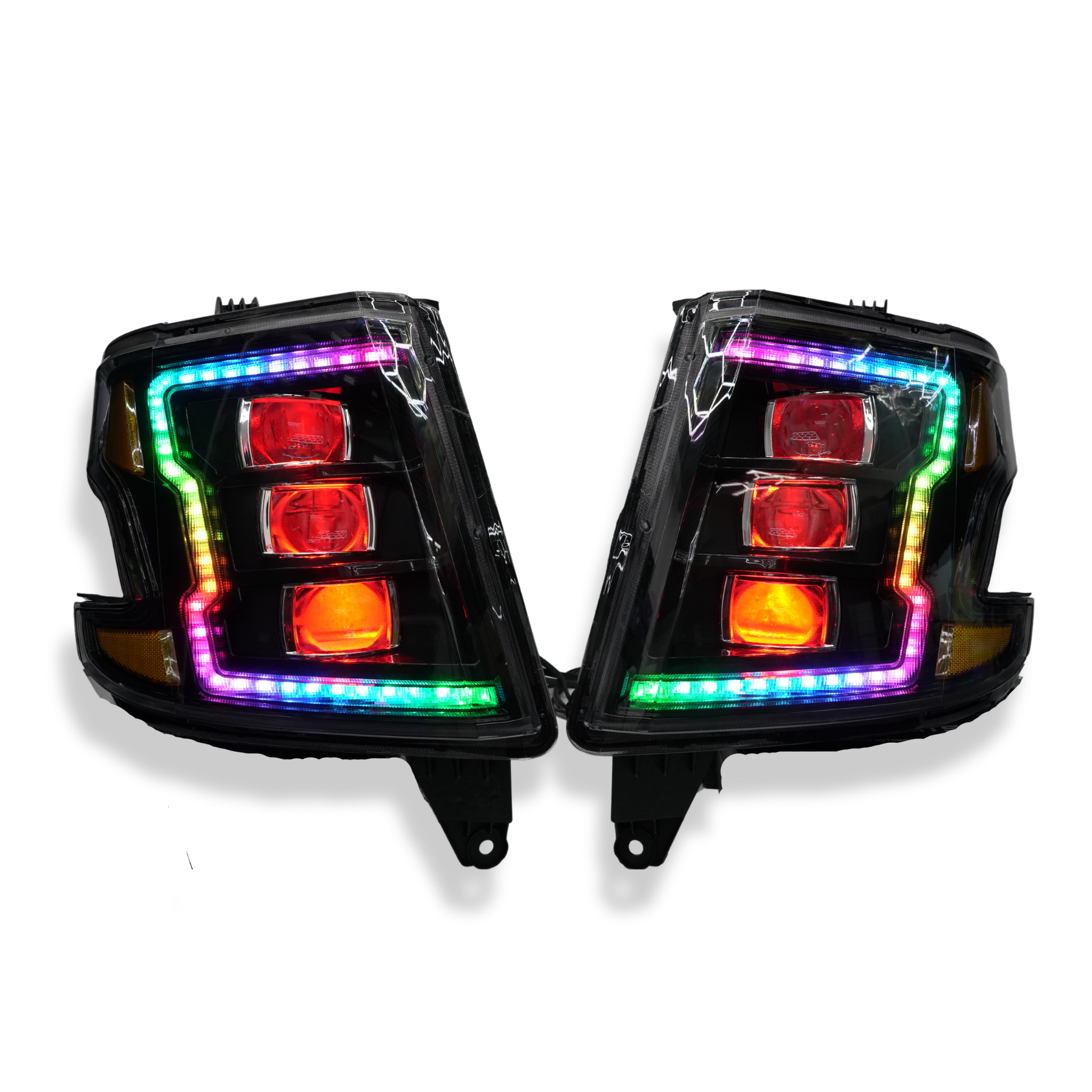 Chevrolet Tahoe / Suburban: Multicolor Flow Series Headlights (2015-2020) | XB Morimoto – Custom Multicolor LED Lighting by RGB Halo Kits