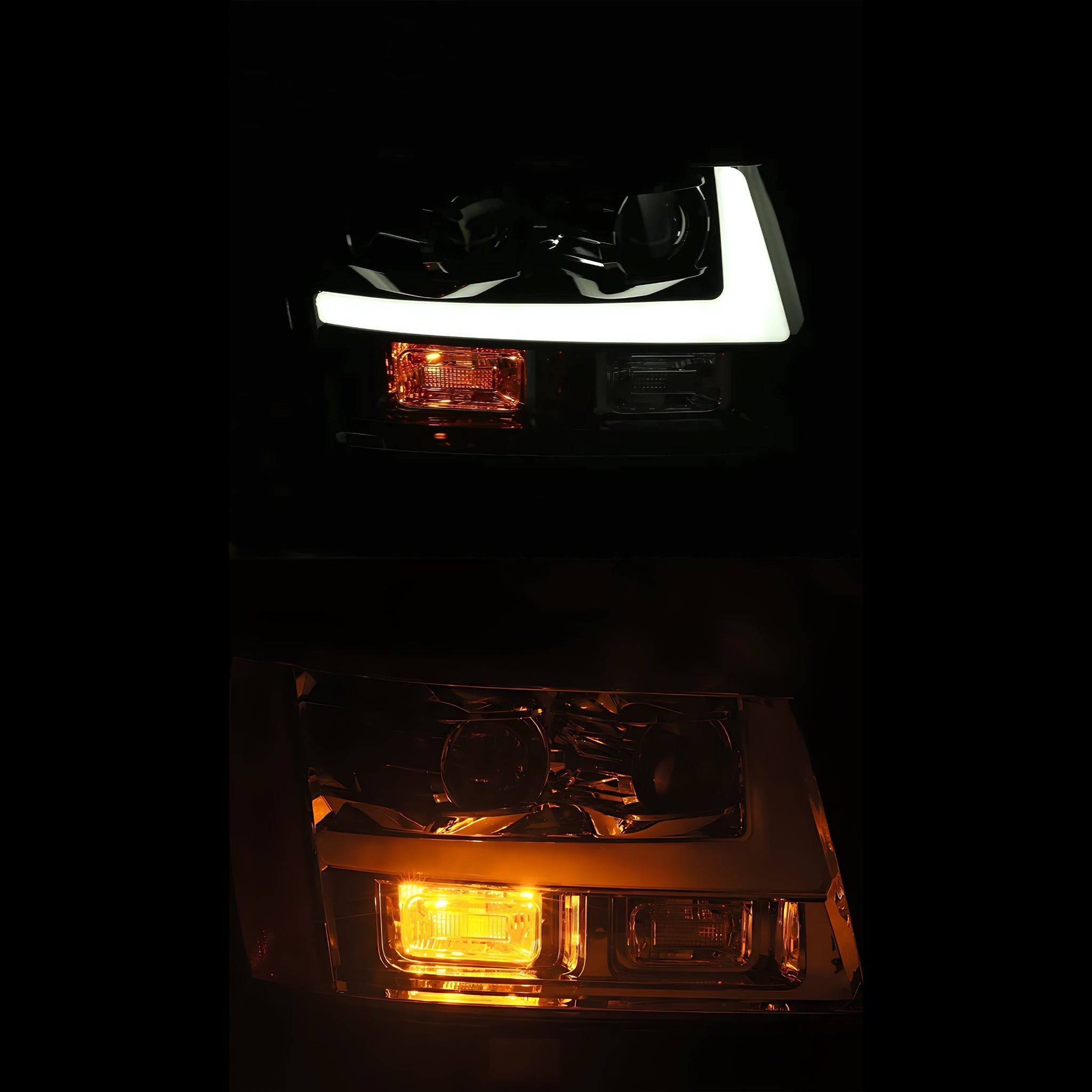 Chevrolet Tahoe/Suburban (2007-2014) / Chevrolet Avalanche (2007-2013) Headlights | Alpharex – Custom Multicolor LED Lighting by RGB Halo Kits