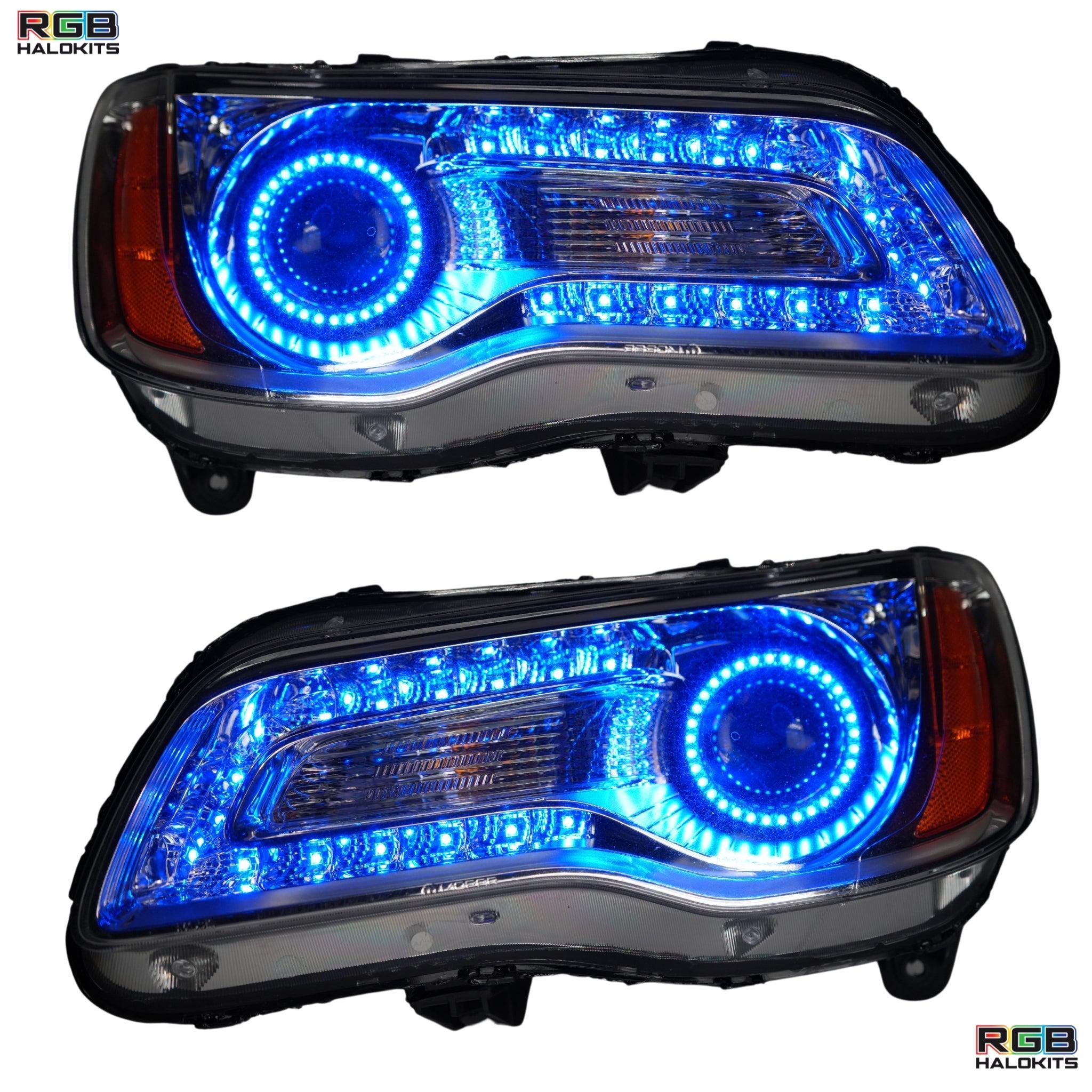 Chrysler 300: Multicolor Flow Series Headlights (2011-2023) – Custom Multicolor LED Lighting by RGB Halo Kits