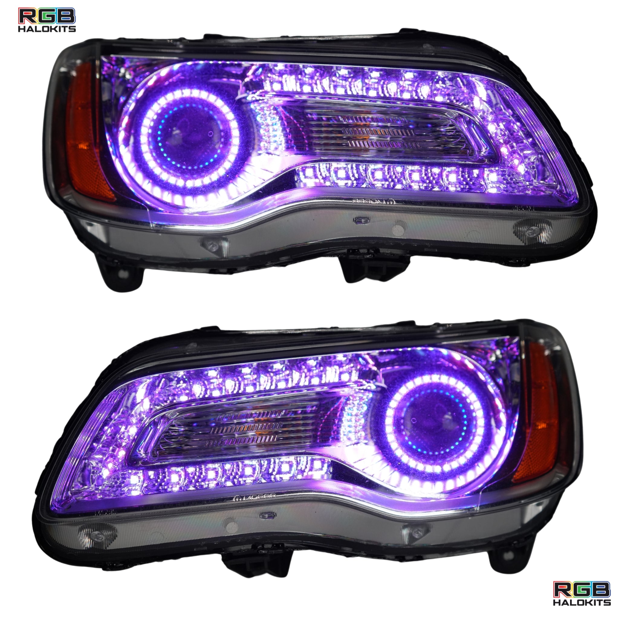 Chrysler 300: Multicolor Flow Series Headlights (2011-2023) – Custom Multicolor LED Lighting by RGB Halo Kits