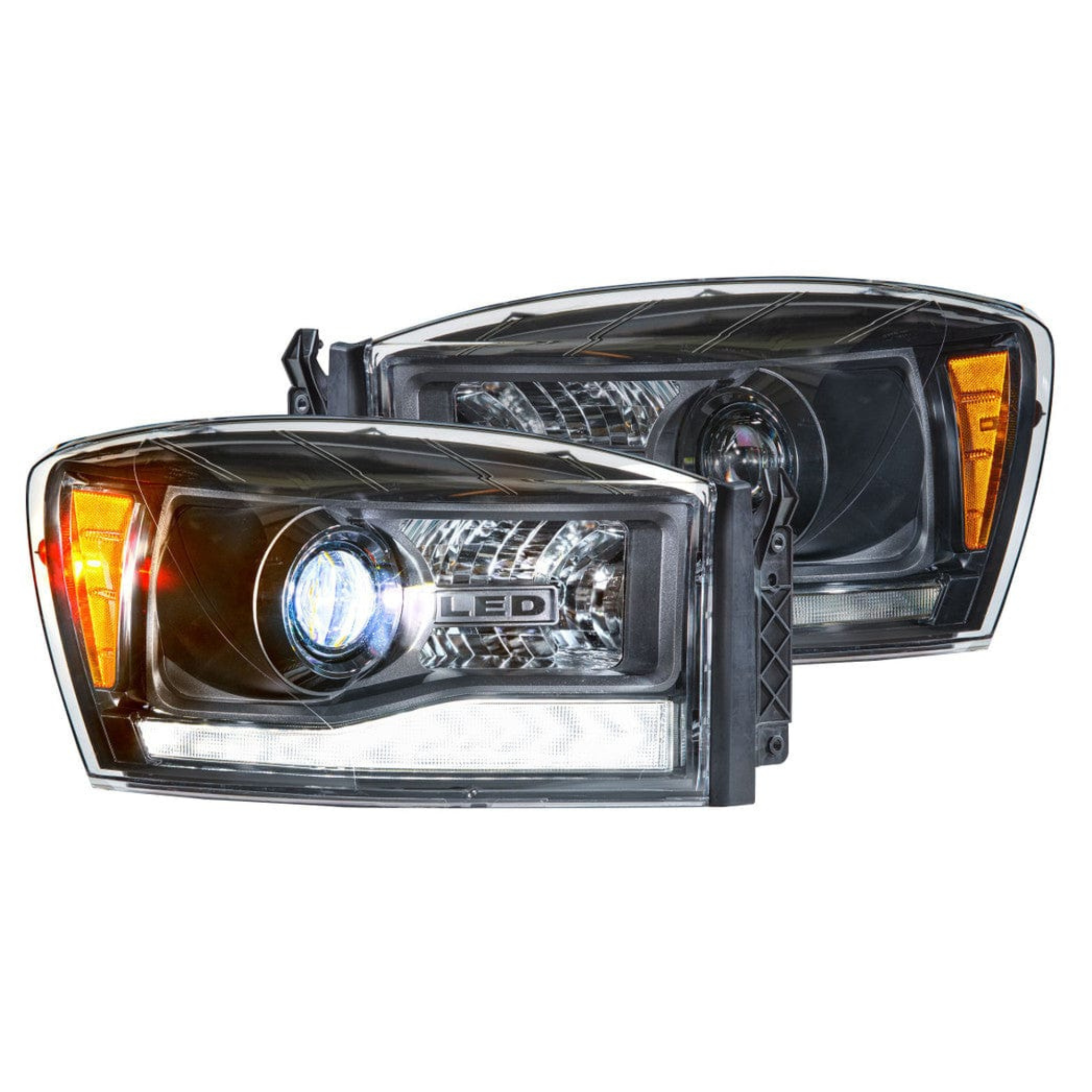 DODGE RAM: XB HYBRID LED HEADLIGHTS (2006 - 2008) | XB Hybrid – Custom Multicolor LED Lighting by RGB Halo Kits