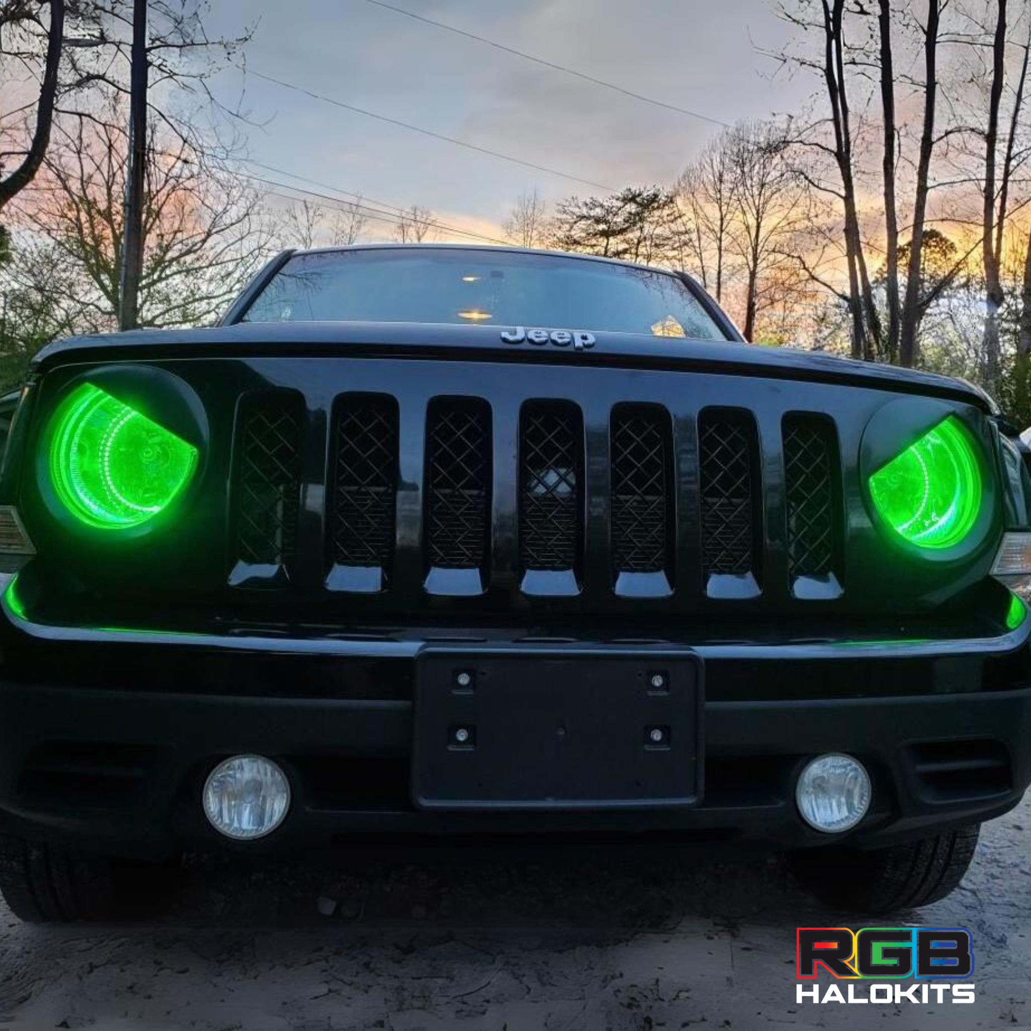 2007-2017 Jeep Patriot Multicolor Halo Kit - RGB Halo Kits Multicolor Flow Series Color Chasing RGBWA LED headlight kit Colorshift Oracle Lighting Trendz OneUpLighting Morimoto theretrofitsource AutoLEDTech Diode Dynamics