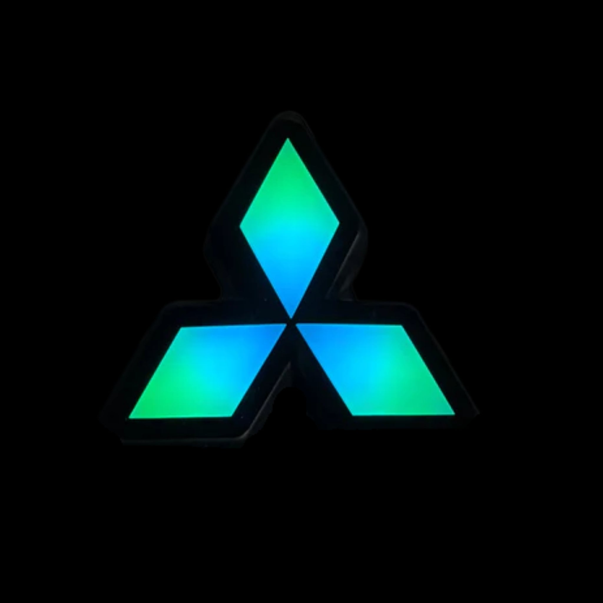 Diamonds Badge : Illuminated Multicolor Flow LED Badge | Lit Logos – Custom Multicolor LED Lighting by RGB Halo Kits