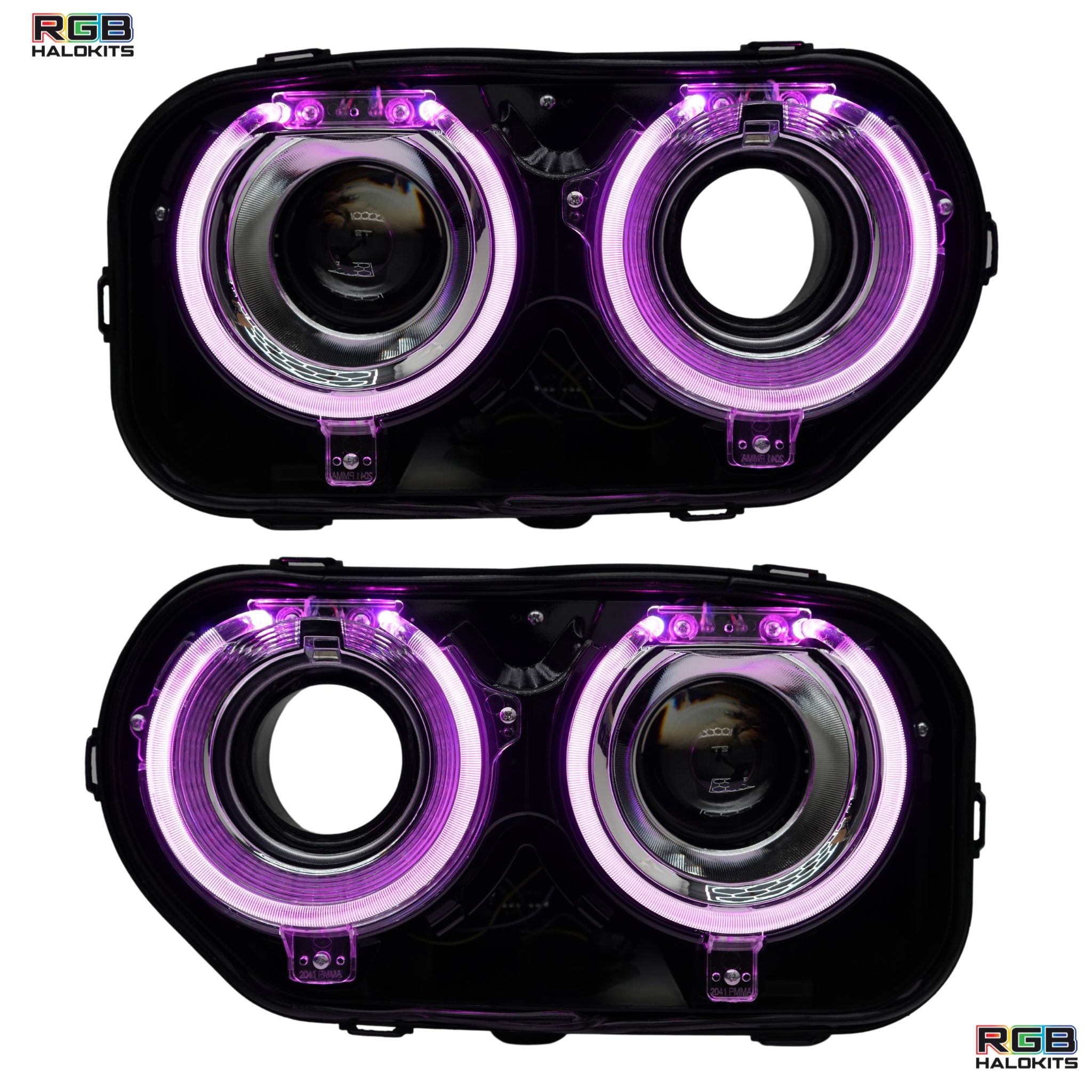 Dodge Challenger: Multicolor Headlights with RGBW Demon Eyes (2015-2023) – Custom Multicolor LED Lighting by RGB Halo Kits