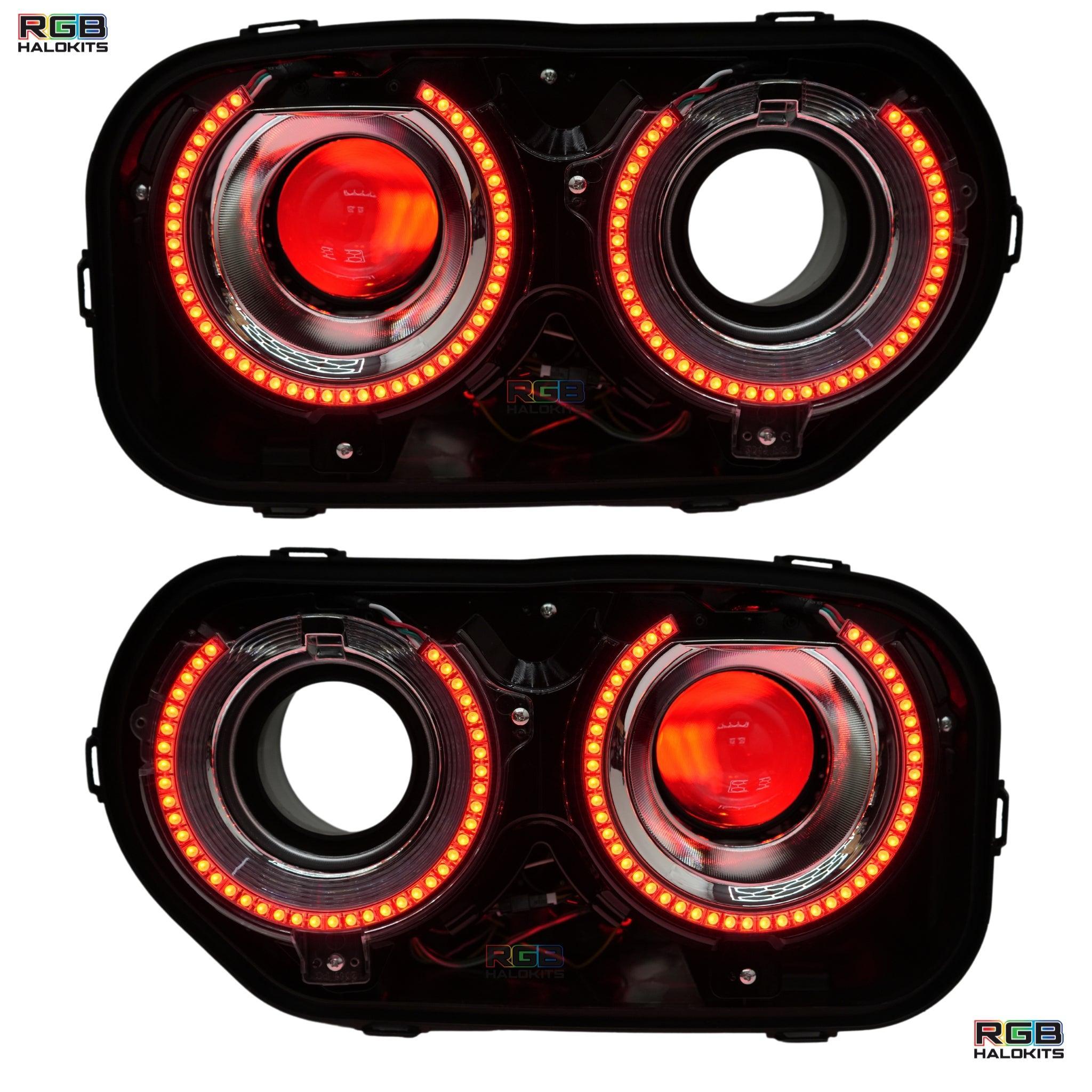Dodge Challenger: Multicolor Headlights with RGBW Demon Eyes (2015-2023) – Custom Multicolor LED Lighting by RGB Halo Kits