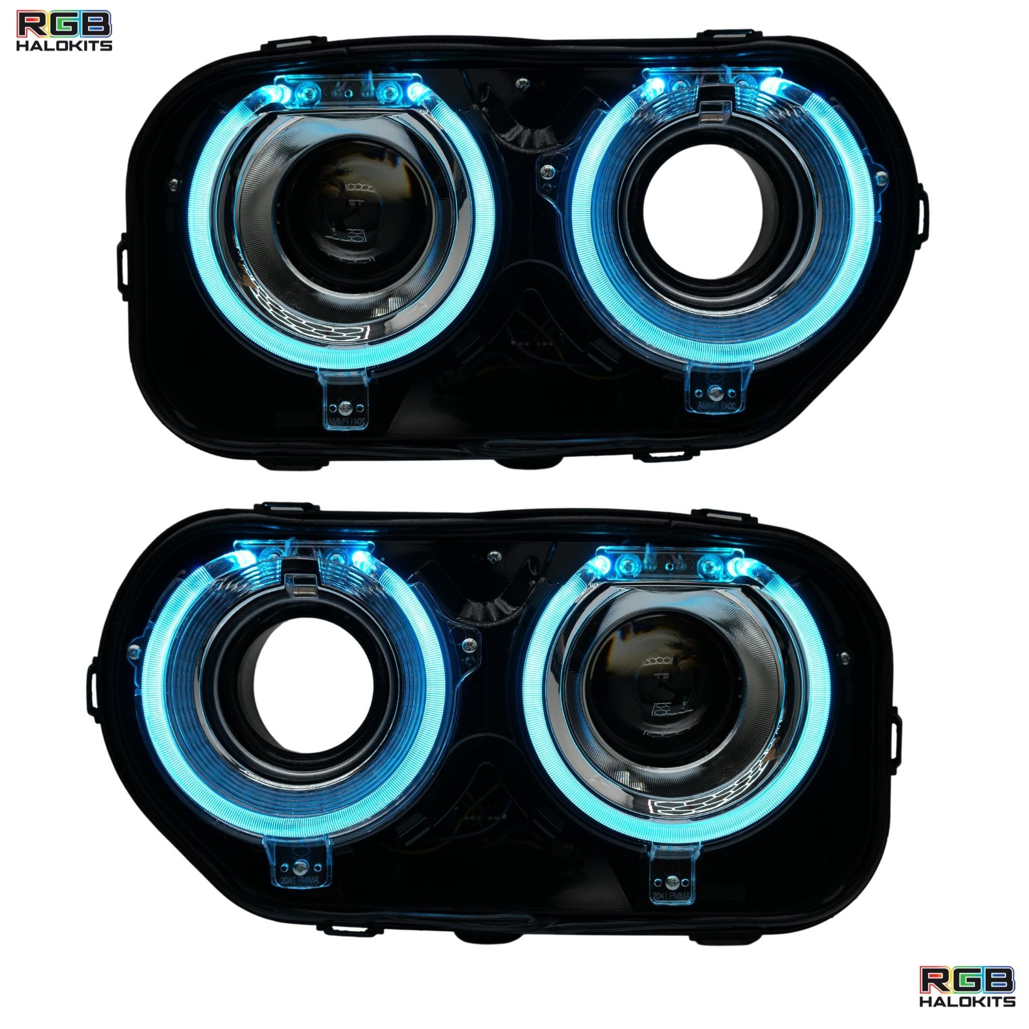 Dodge Challenger: Multicolor Headlights with RGBW Demon Eyes (2015-2023) – Custom Multicolor LED Lighting by RGB Halo Kits